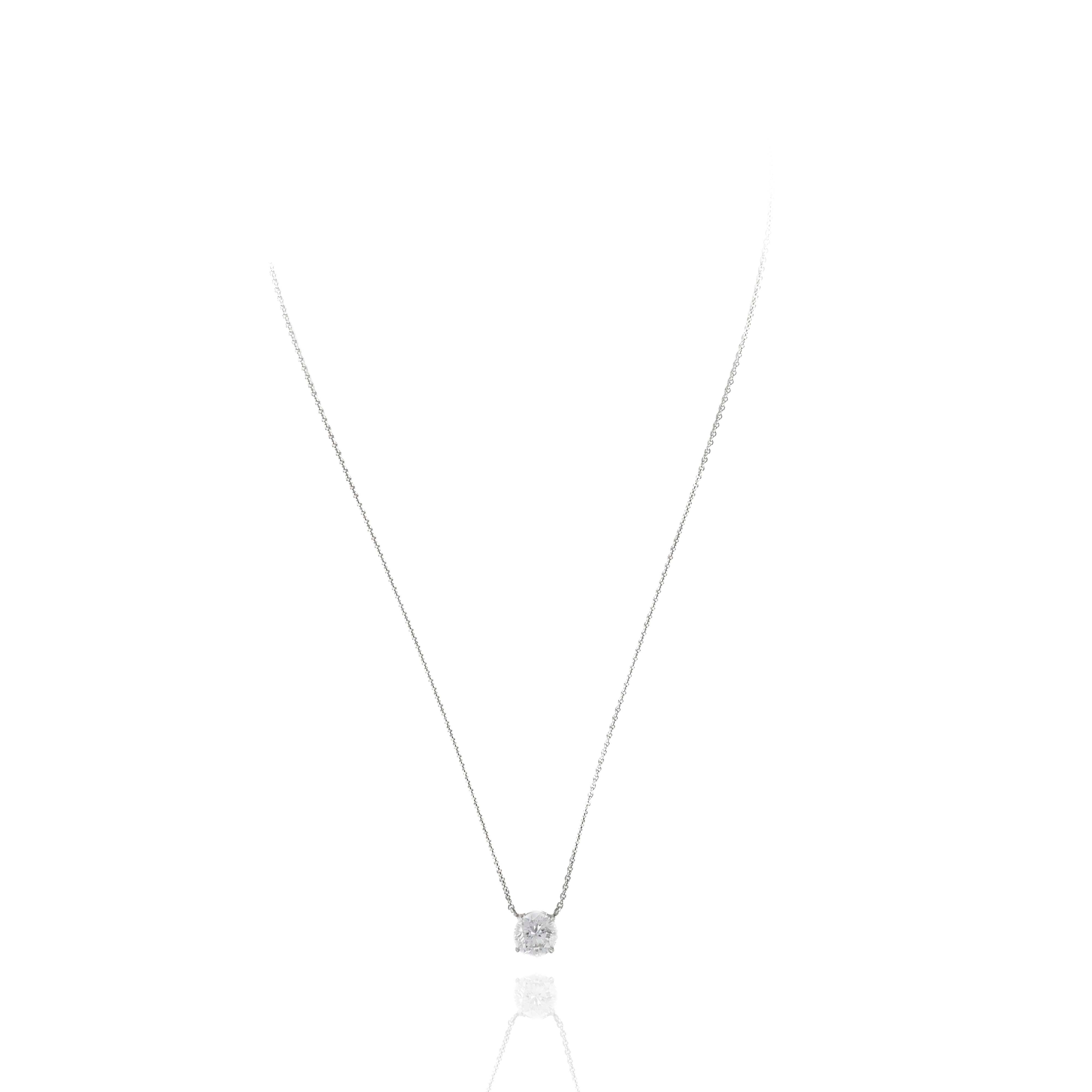 Lab Grown 2.13 Carat Round Diamond Solitaire Pendant Necklace - Queen May