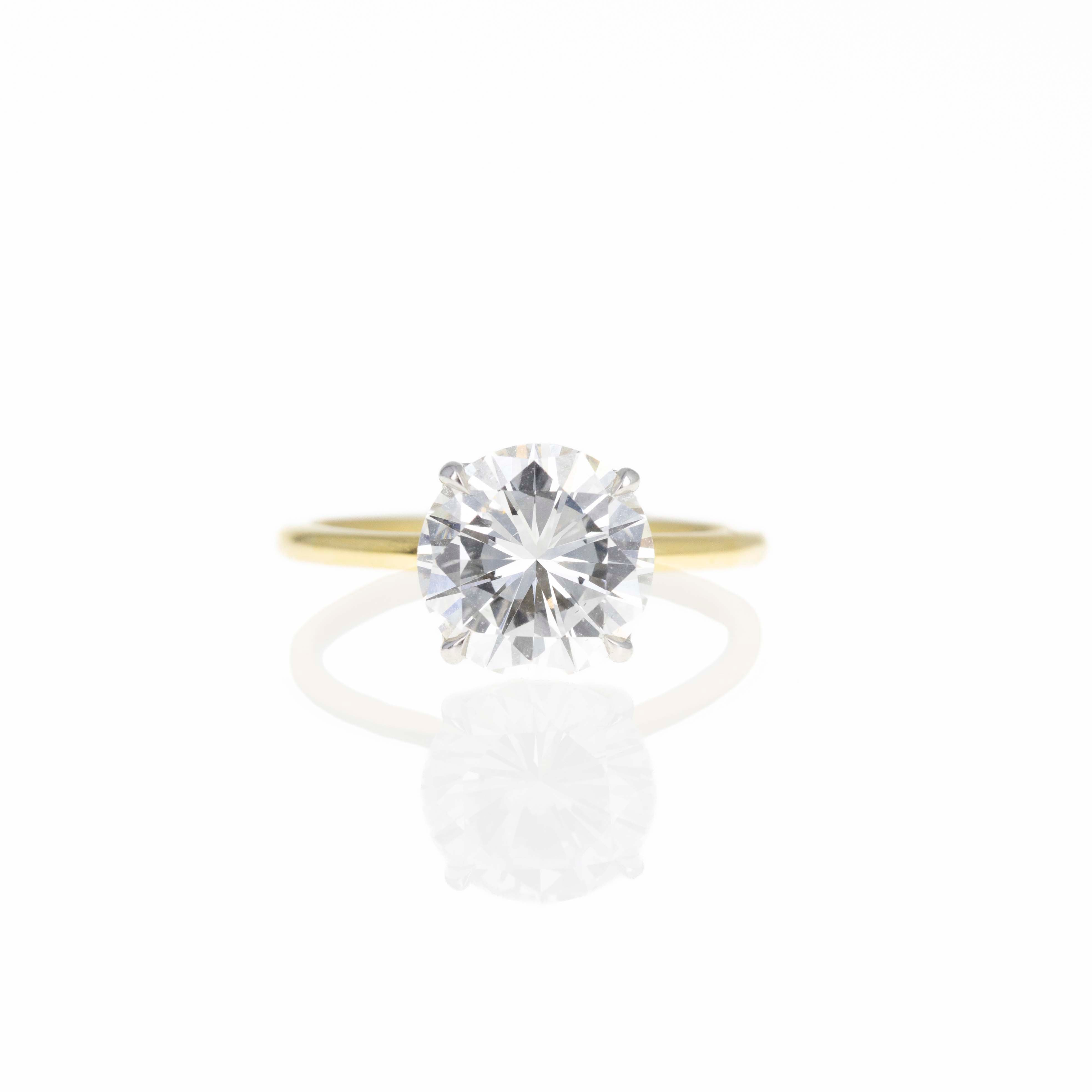3.03 Carat Round Diamond Engagement Ring - Queen May