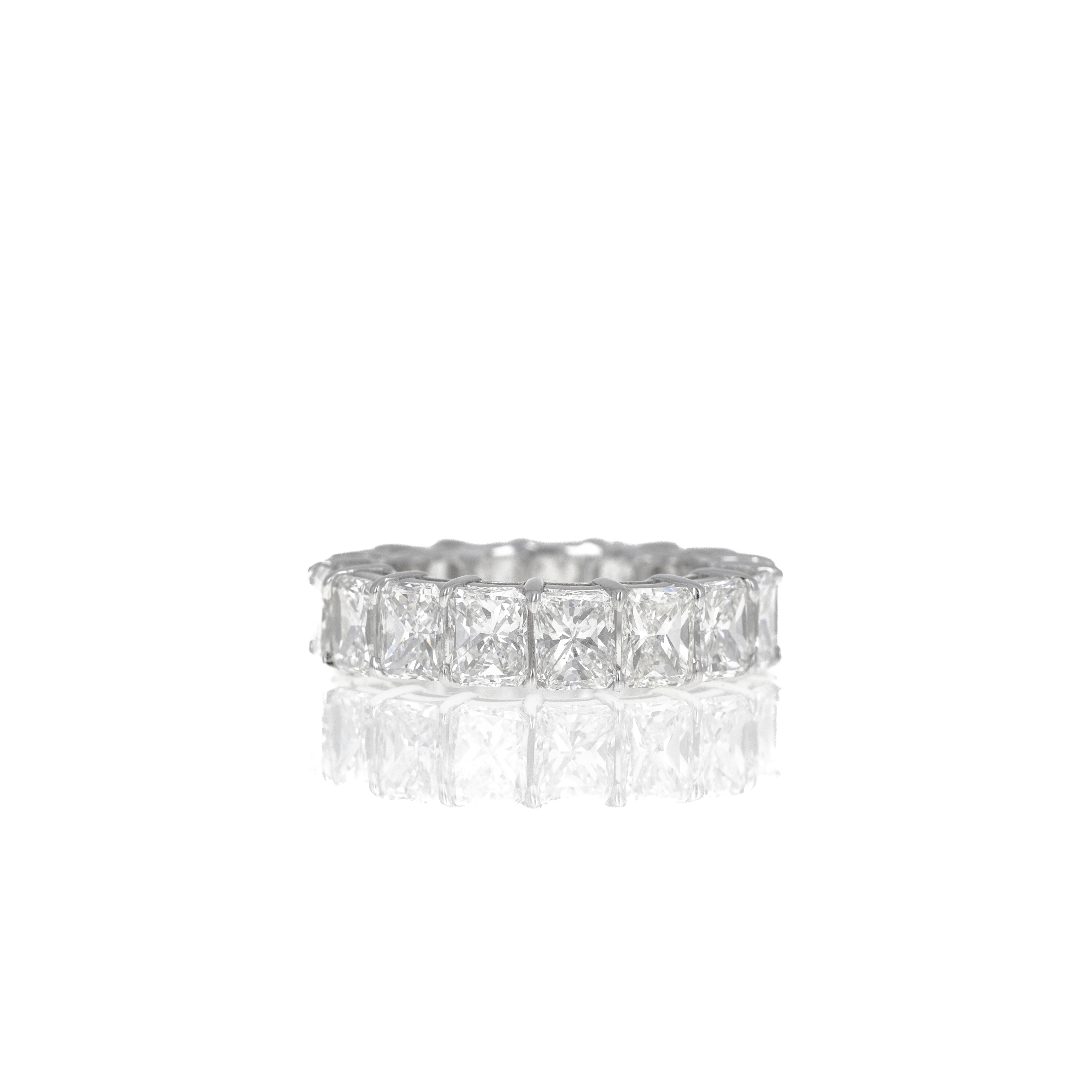 18K Gold 6.99 Carat Radiant Diamond Eternity Band - Queen May