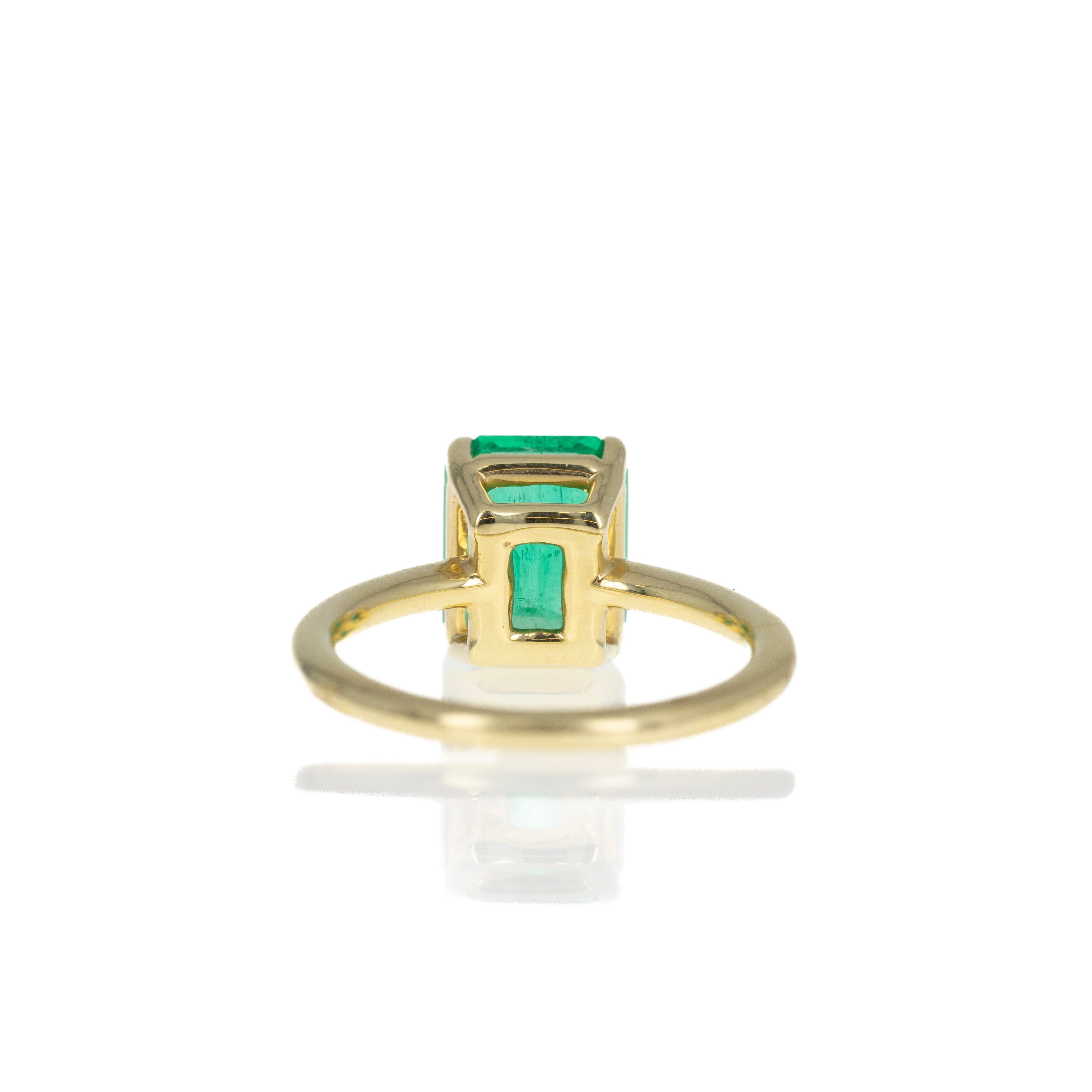 4 Carat Colombian Emerald Solitaire Ring AGL Certified - Queen May