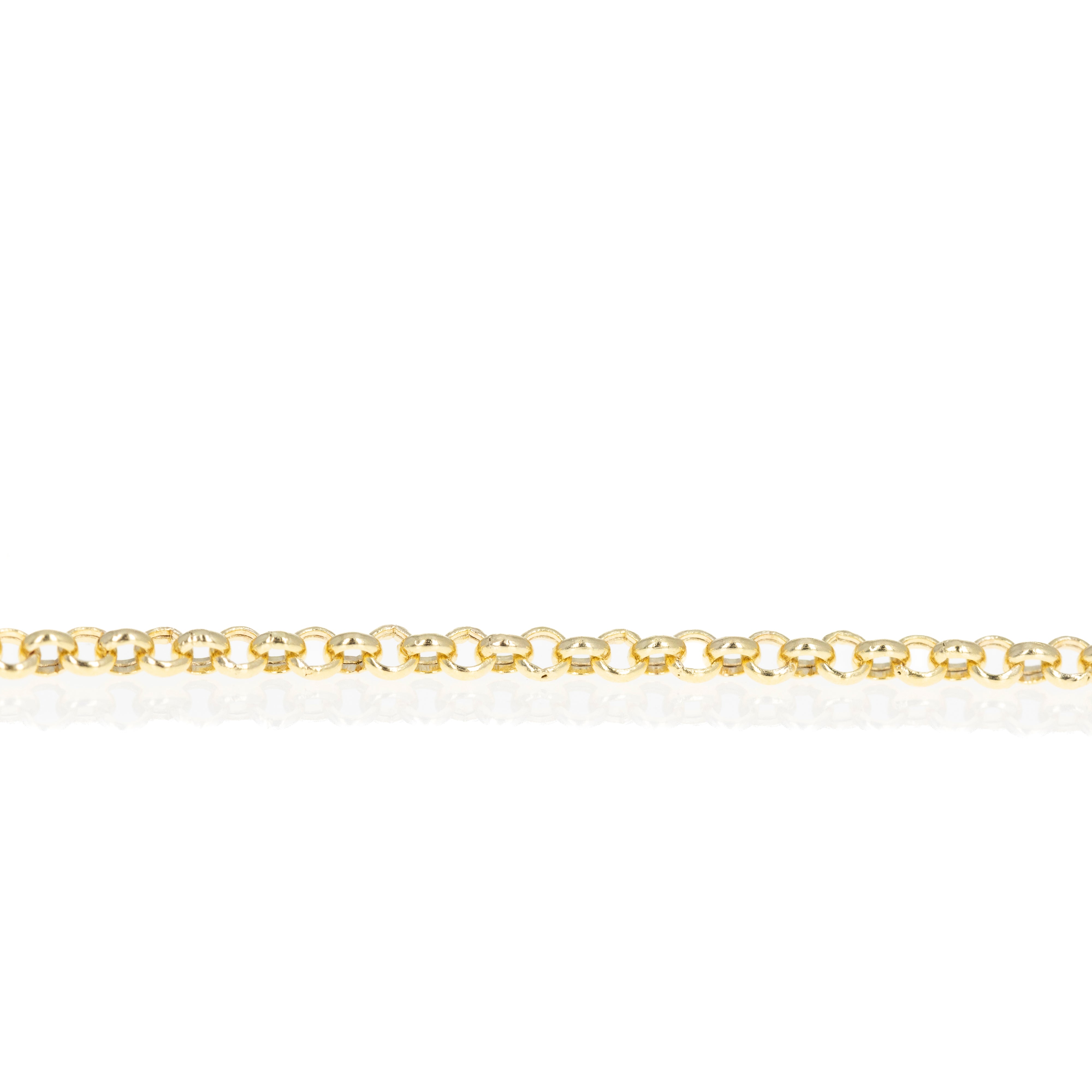 14K Yellow Gold 2.5mm Hollow Rolo Chain Bracelet - Queen May