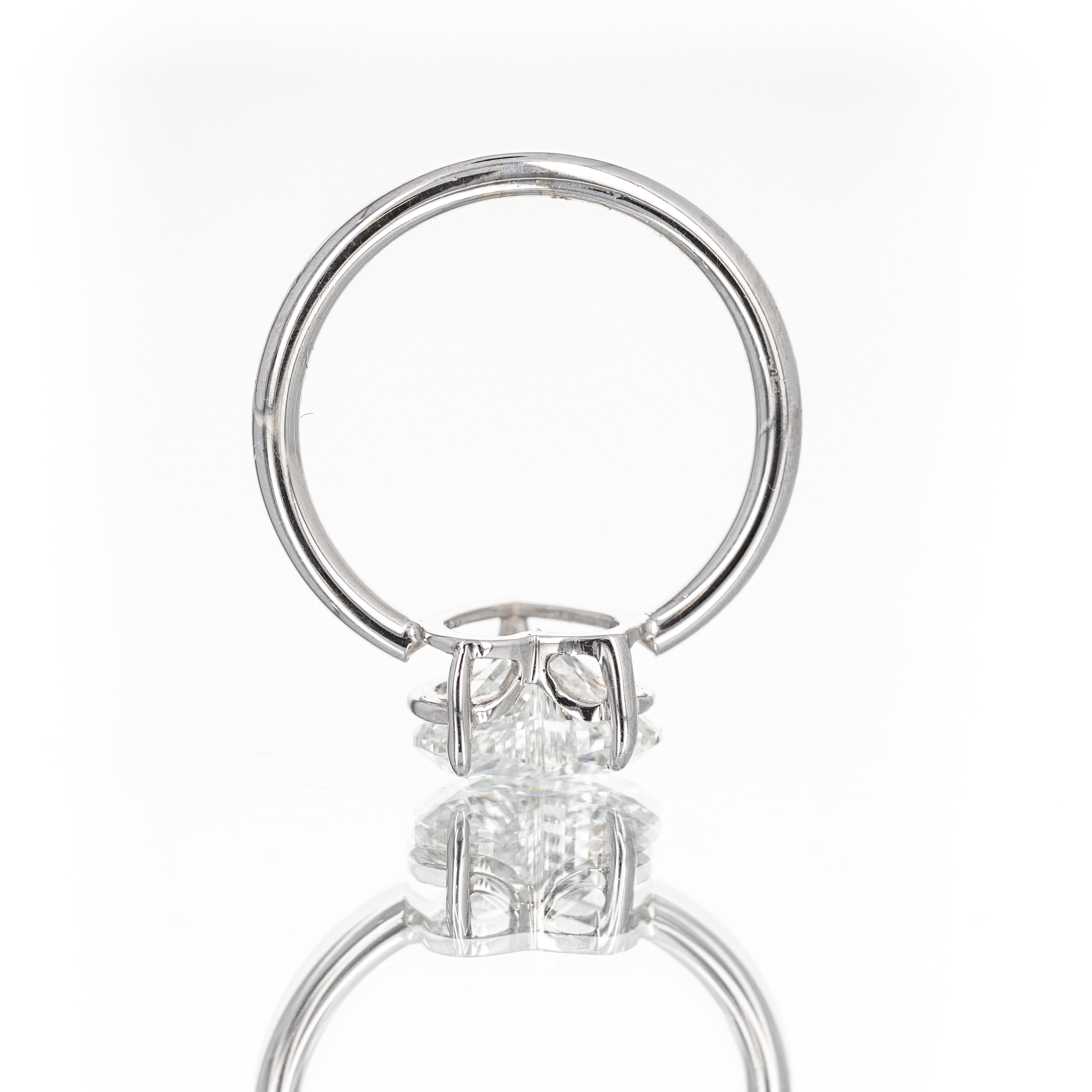 Lab Grown 14K White Gold 2.46 Carat Heart Diamond Engagement Ring - Queen May