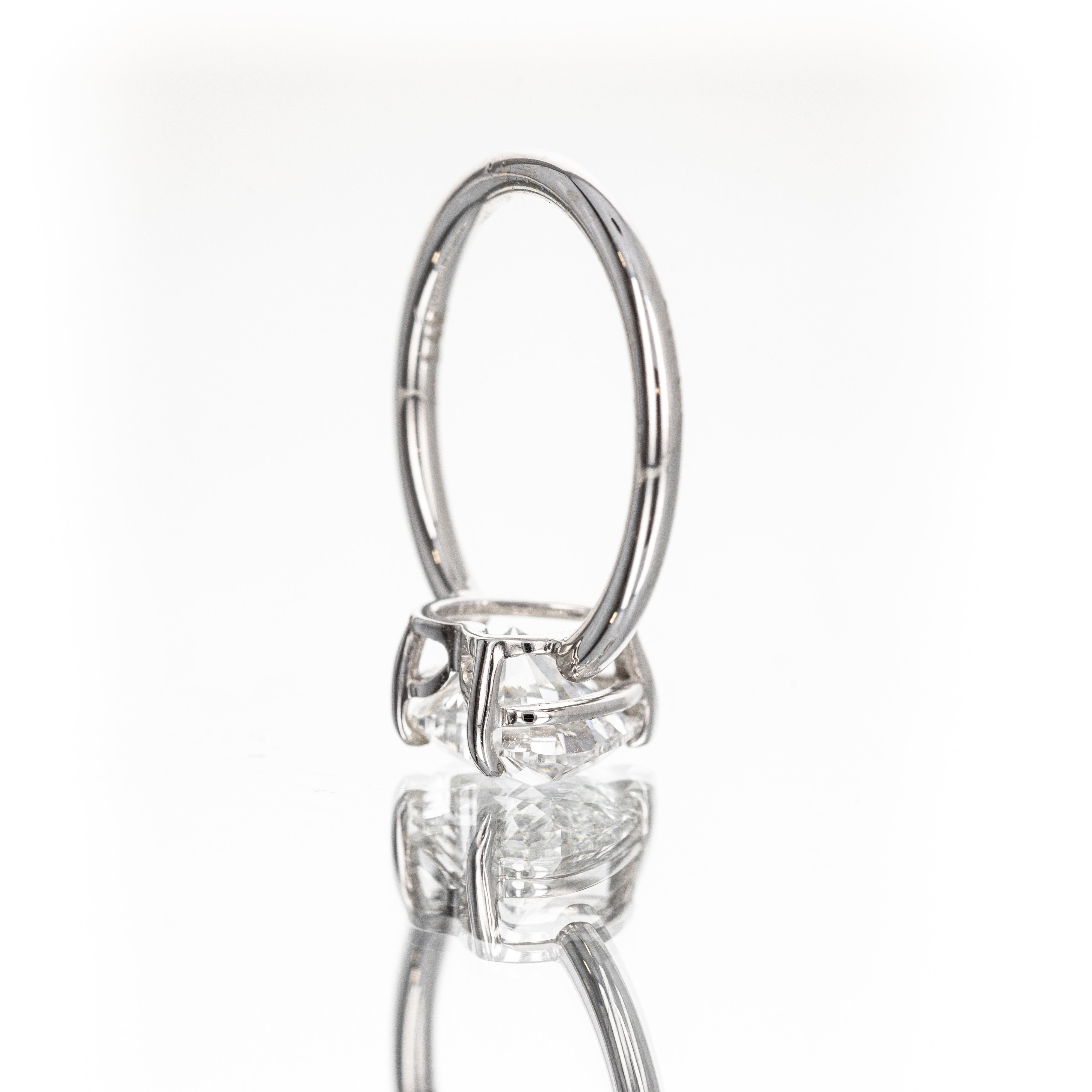 Lab Grown 14K White Gold 2.46 Carat Heart Diamond Engagement Ring - Queen May