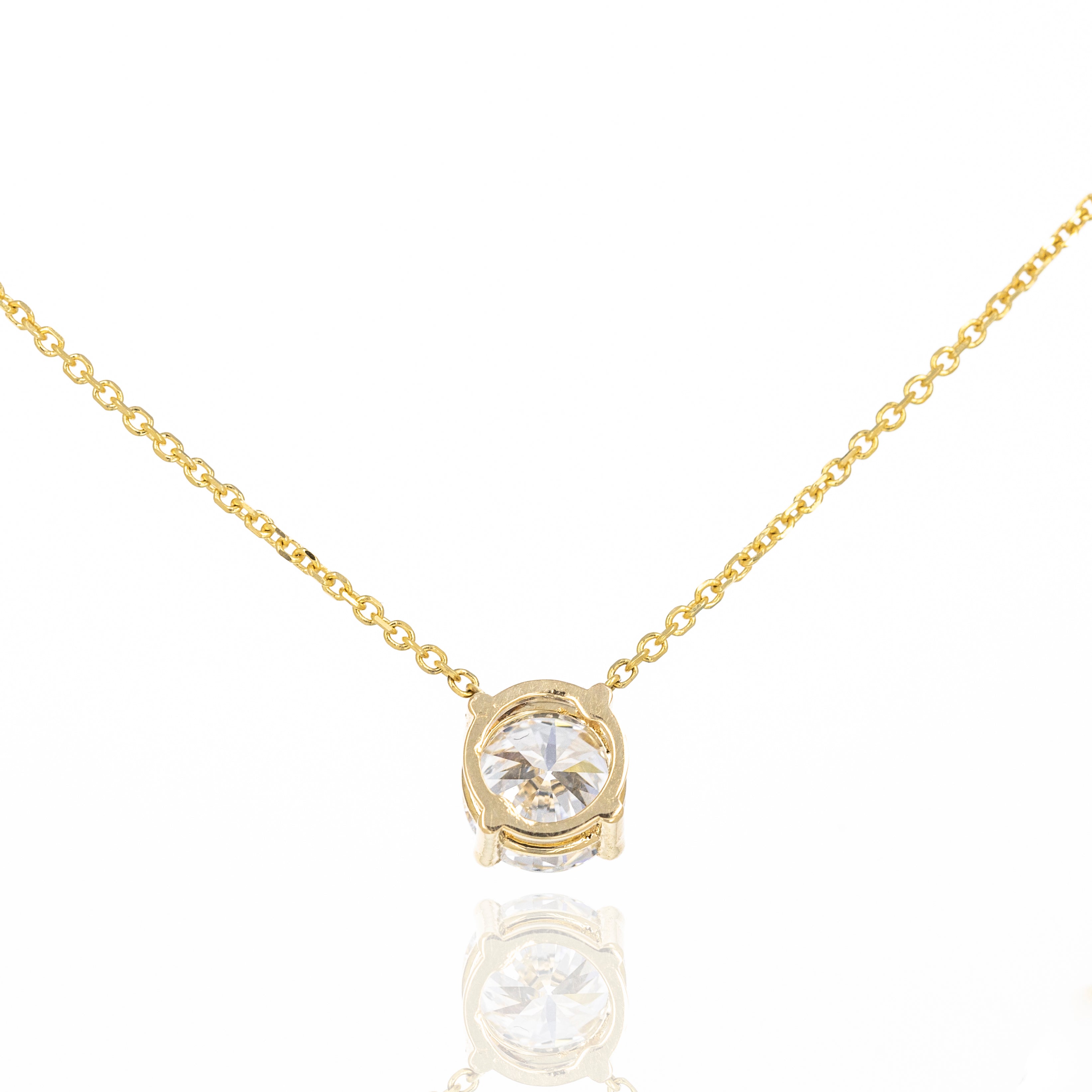 Lab Grown 1.06 Carat Round Diamond Solitaire Pendant Necklace - Queen May