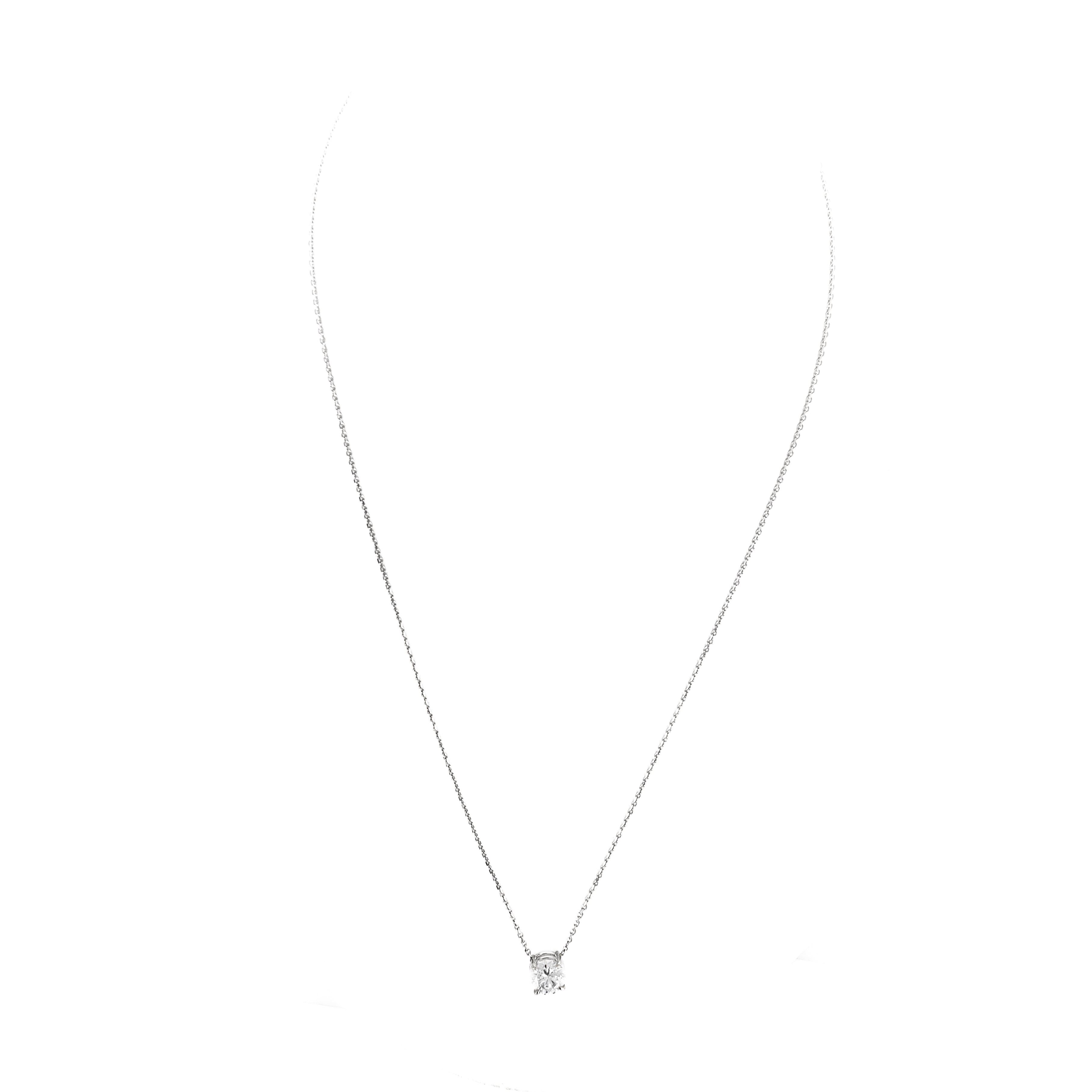 Lab Grown 1.06 Carat Round Diamond Solitaire Pendant Necklace - Queen May