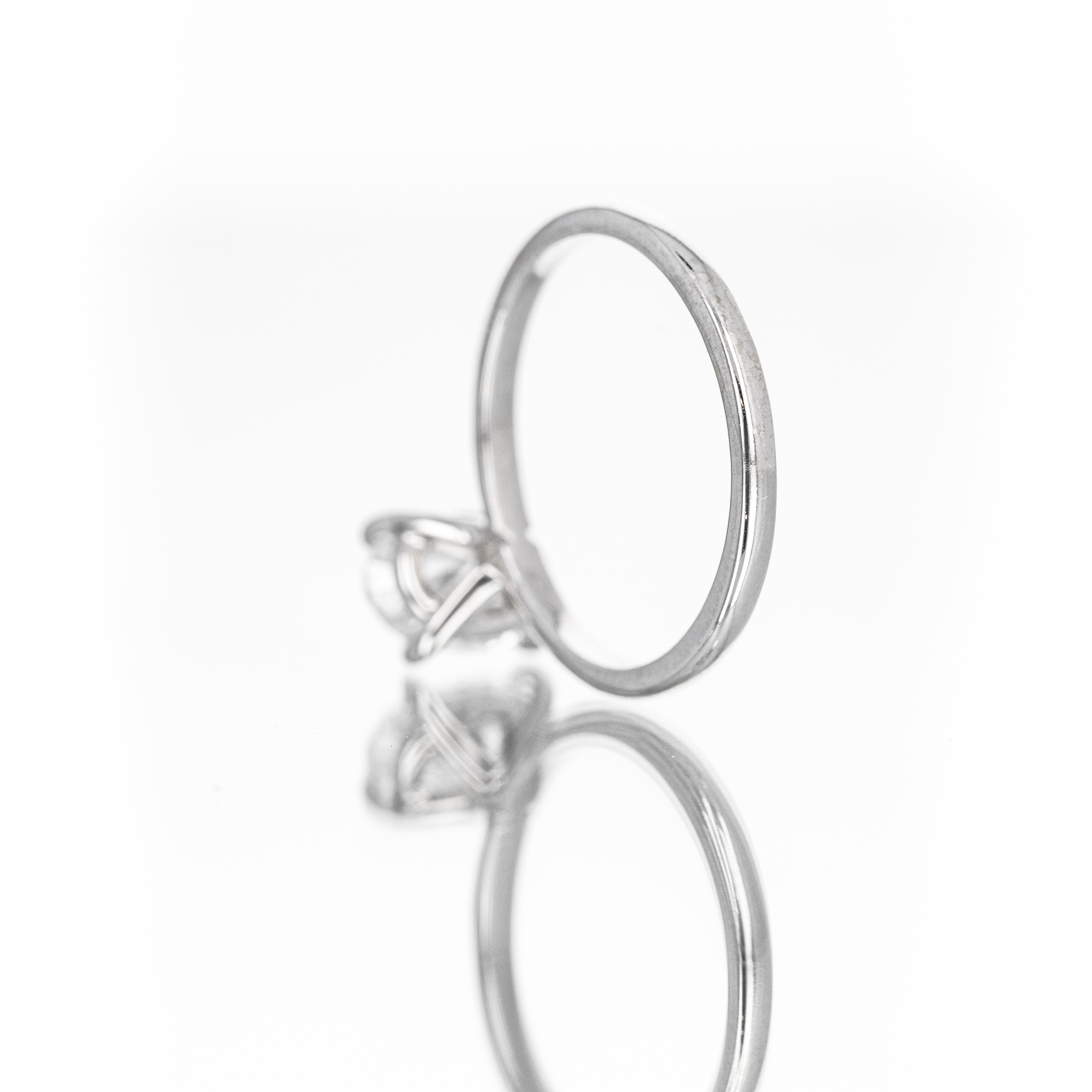14K White Gold 1.52 Carat Oval Diamond Solitaire Engagement Ring - Queen May