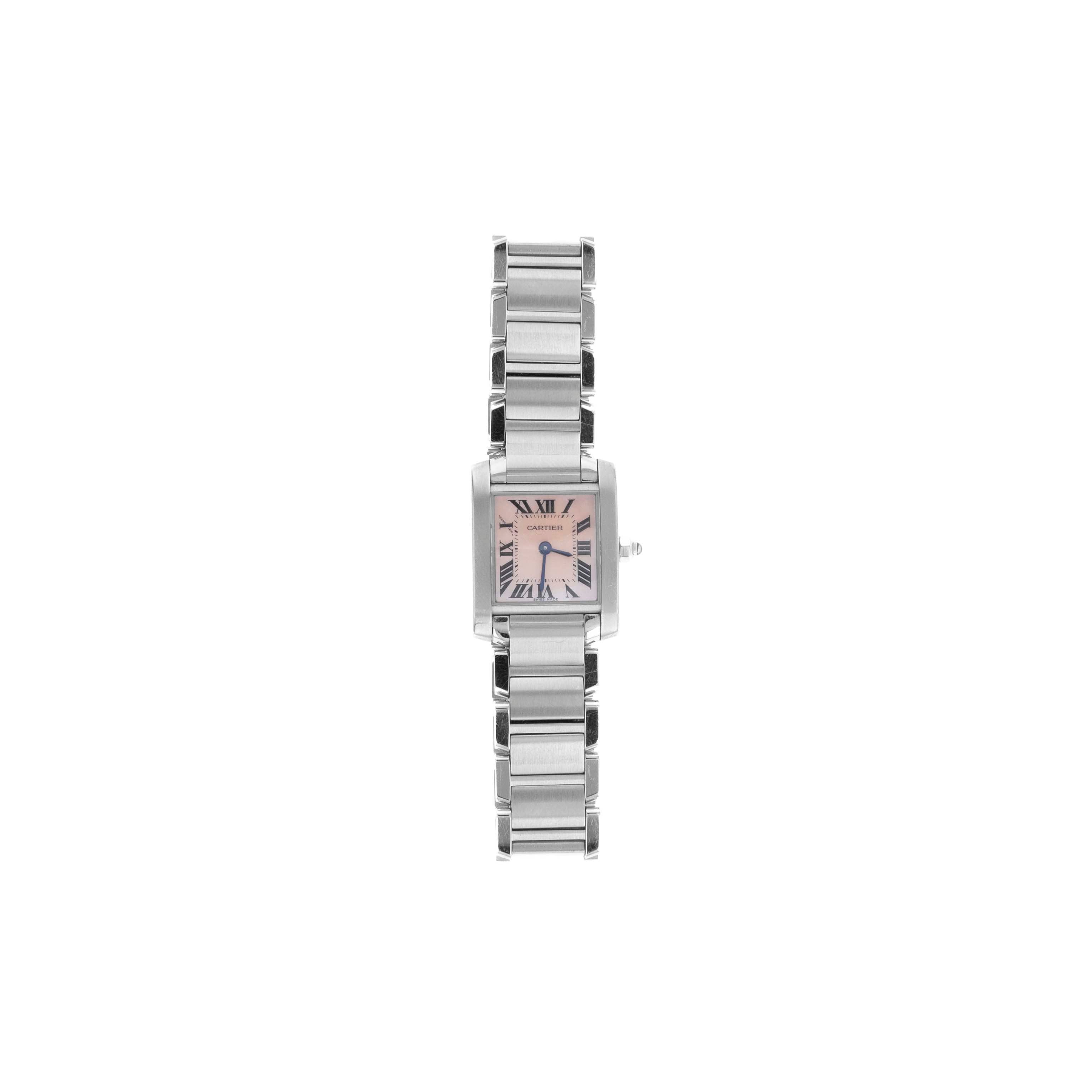 Cartier Tank Francaise Model 3217 Pink Mother Of Pearl 20MM With Box and Papers - Queen May