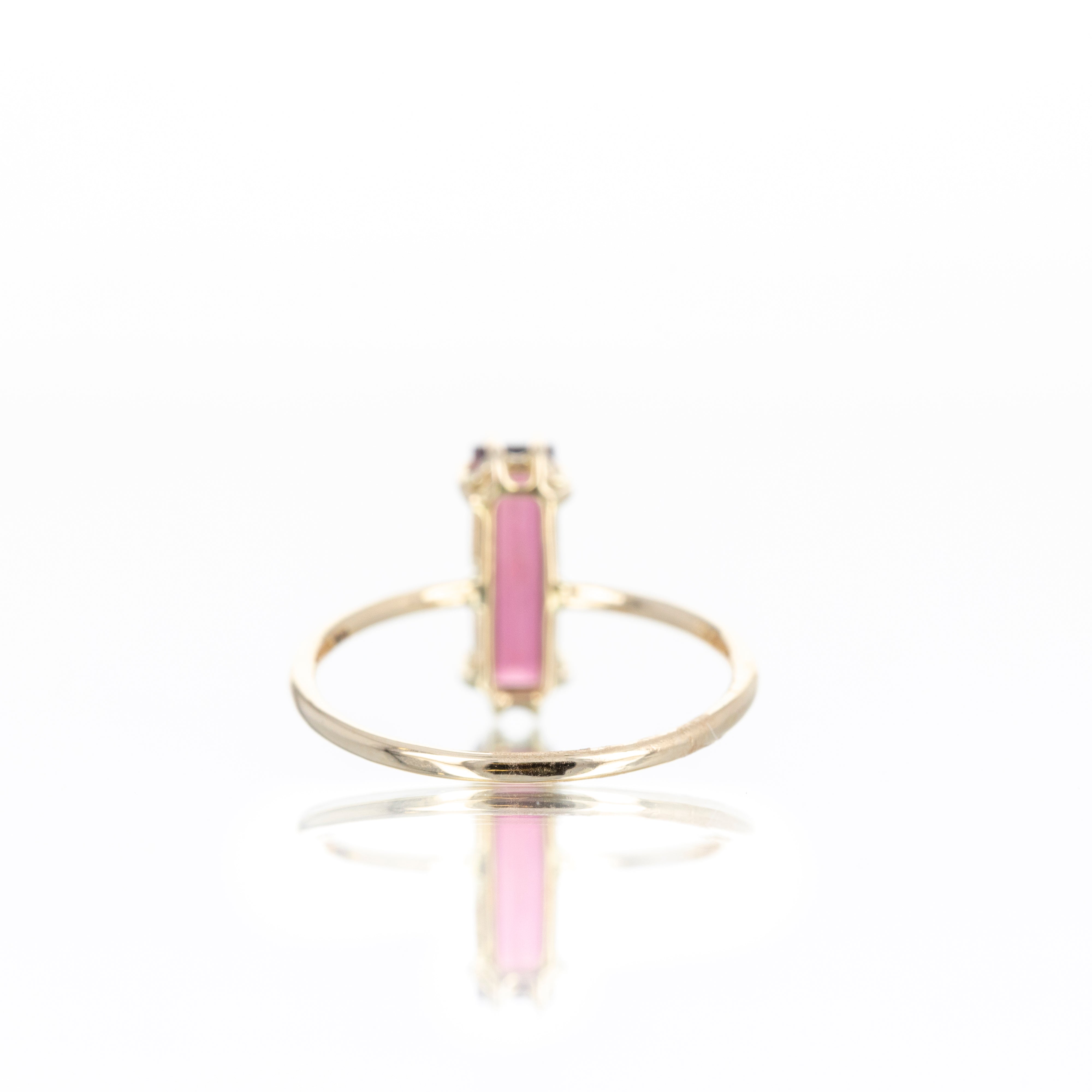 14K Yellow Gold 1.12 Carat Pink Tourmaline Diamond Ring - Queen May