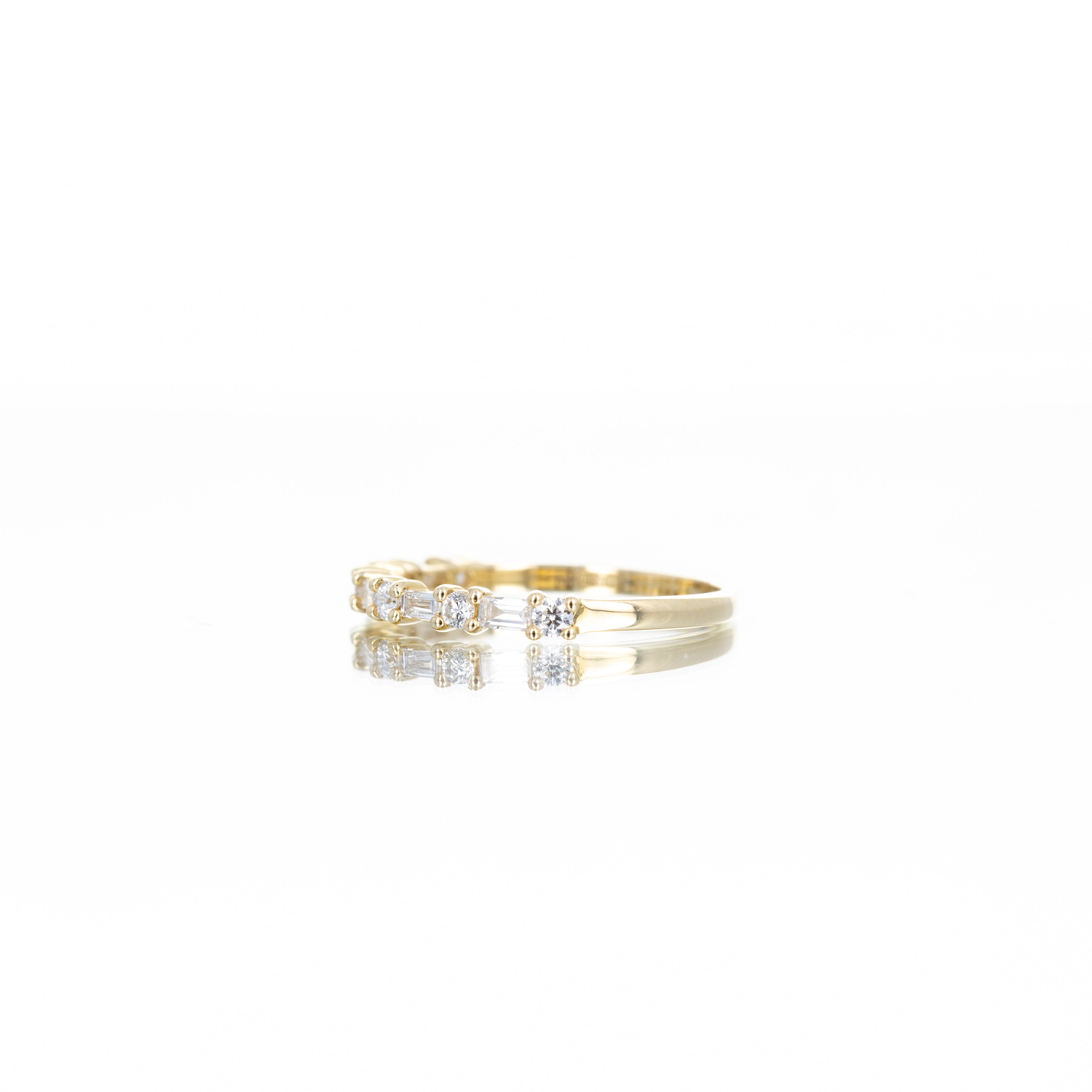 14K Yellow Gold 0.43 Carat Diamond Baguette Band - Queen May