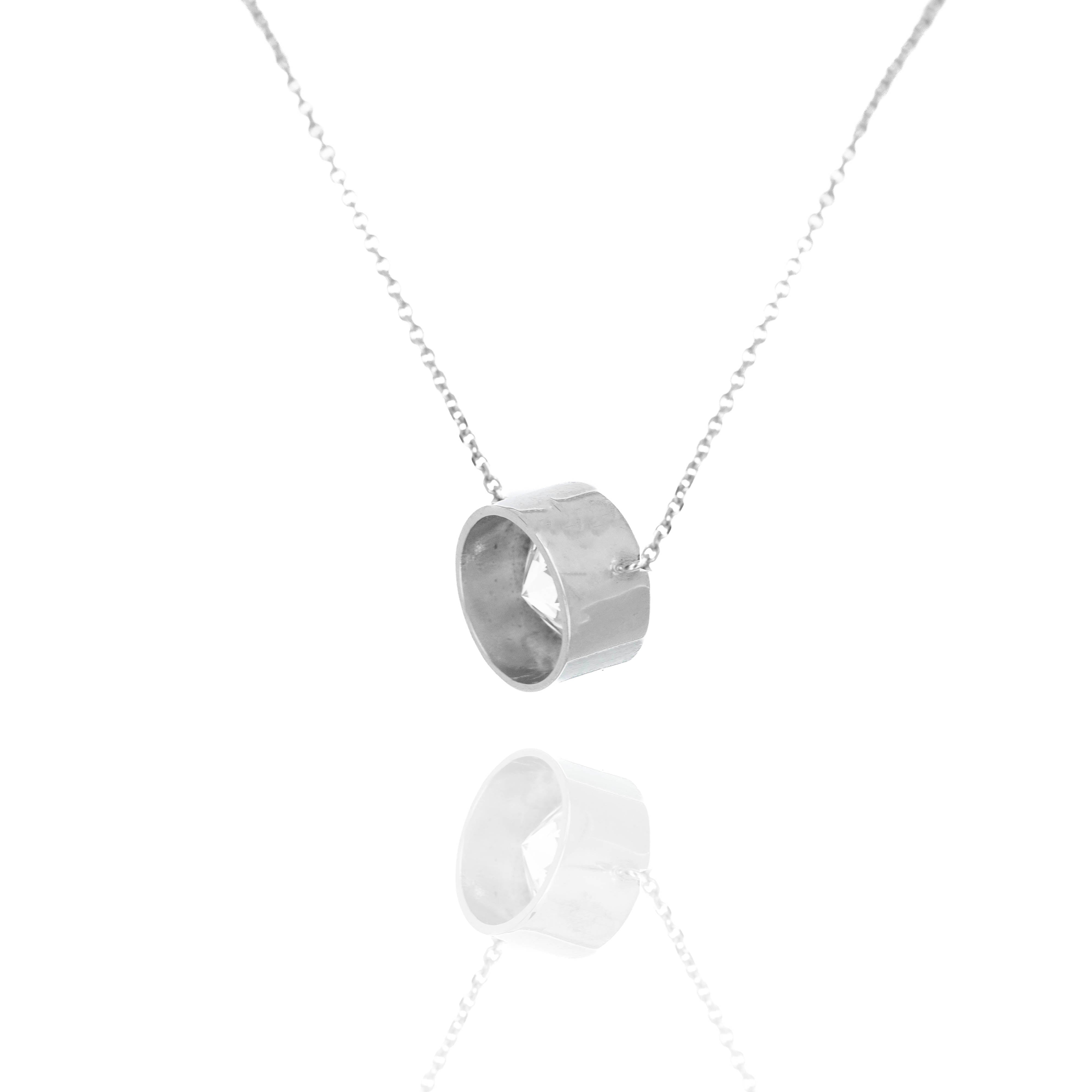 Lab Grown 3.69 Carat Round Diamond Solitaire Bezel Pendant Necklace - Queen May