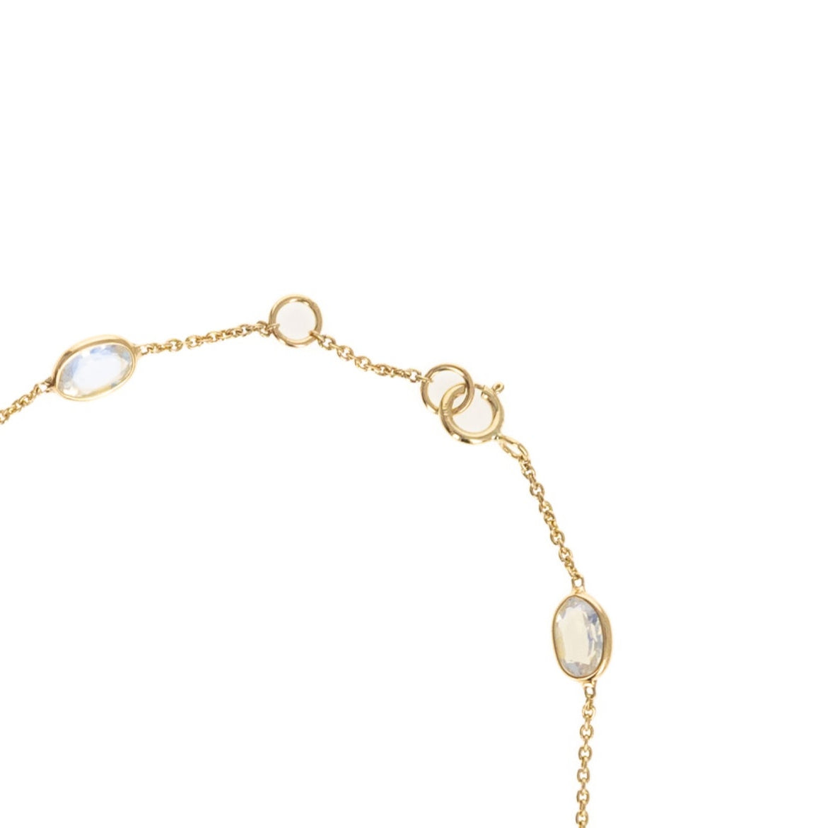 14K Yellow Gold 2.78 Carat Rainbow Moonstone Bezel Bracelet - Queen May