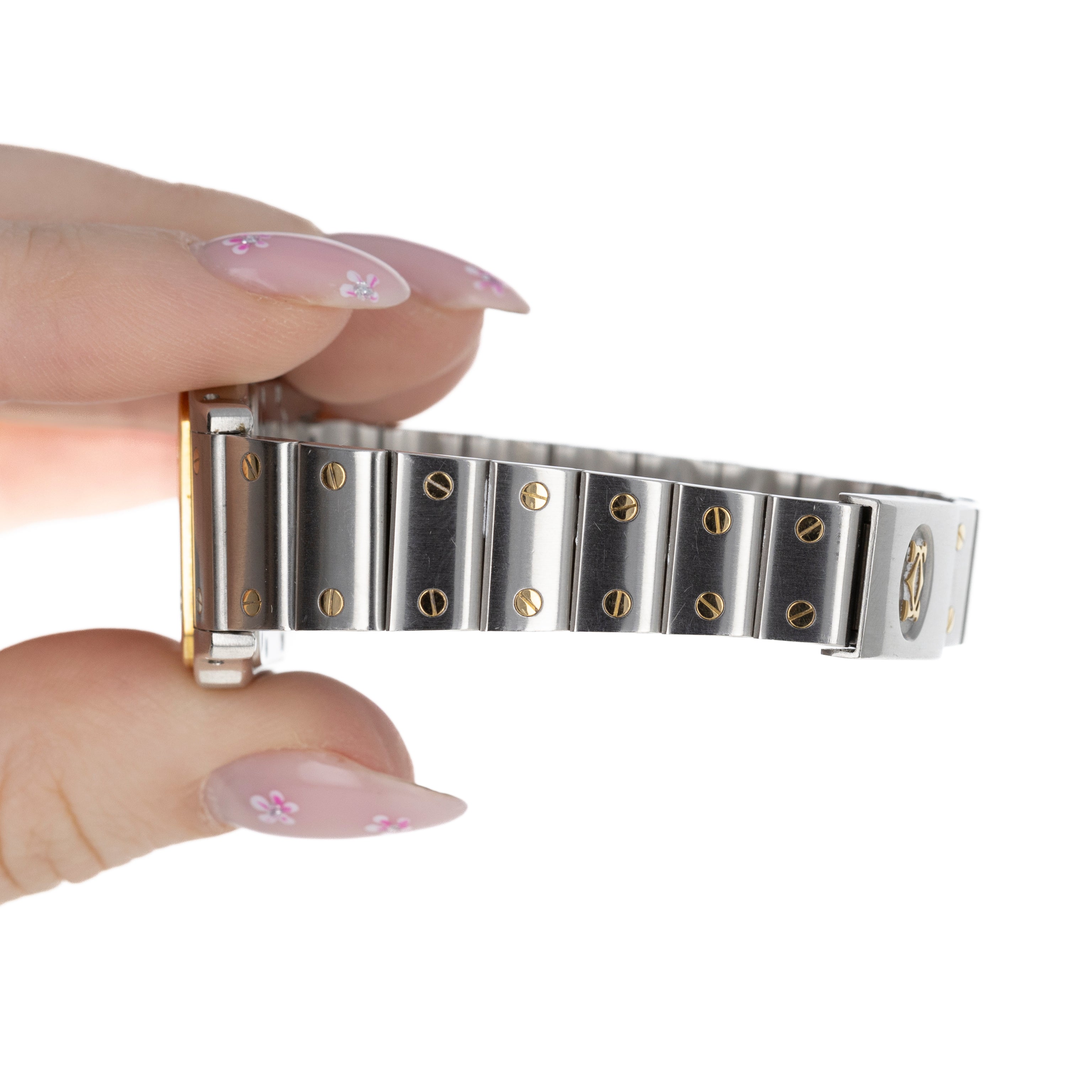 Cartier Santos Galbee Two Tone Model 1057930 24MM Grey Tropical Roman Dial - Queen May