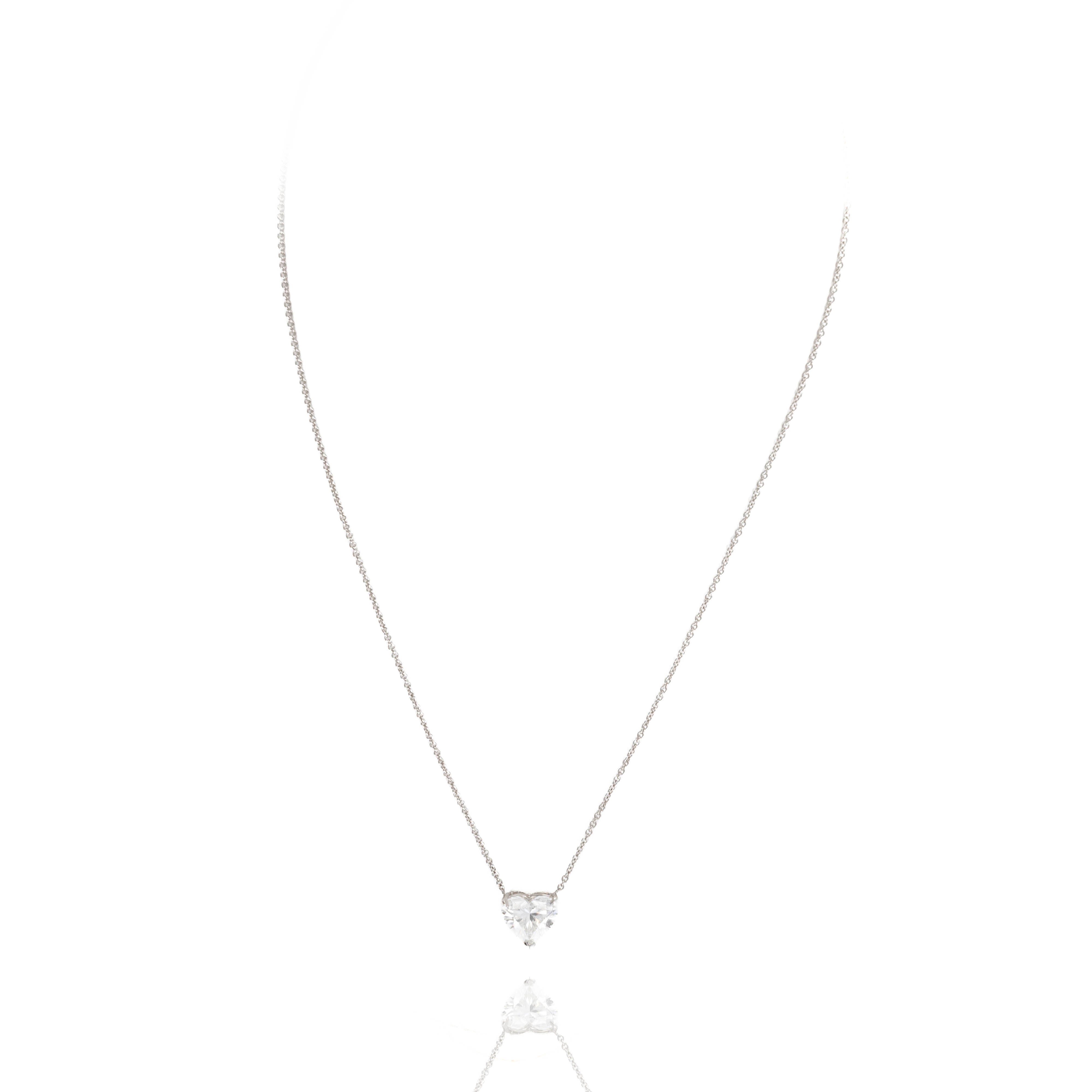Lab Grown 3.20 Carat Heart Shape Diamond Solitaire Pendant Necklace - Queen May