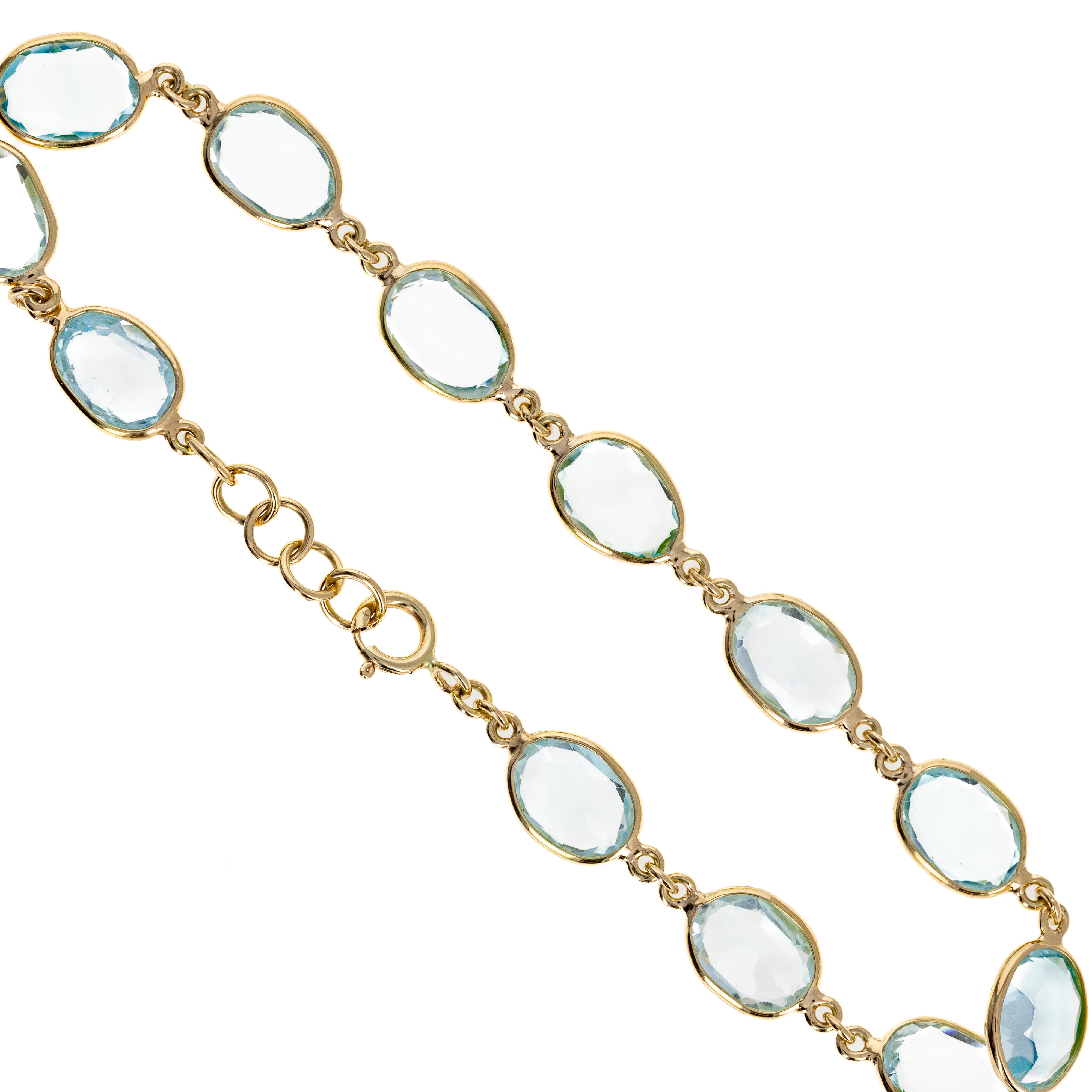 14K Yellow Gold 12.60 Carat Sky Blue Topaz Bezel Bracelet - Queen May
