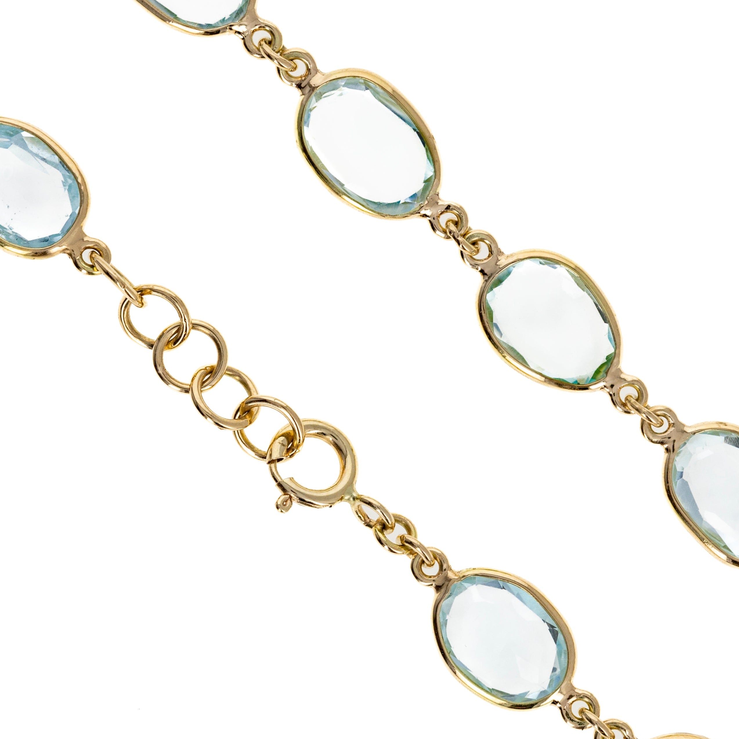 14K Yellow Gold 12.60 Carat Sky Blue Topaz Bezel Bracelet - Queen May