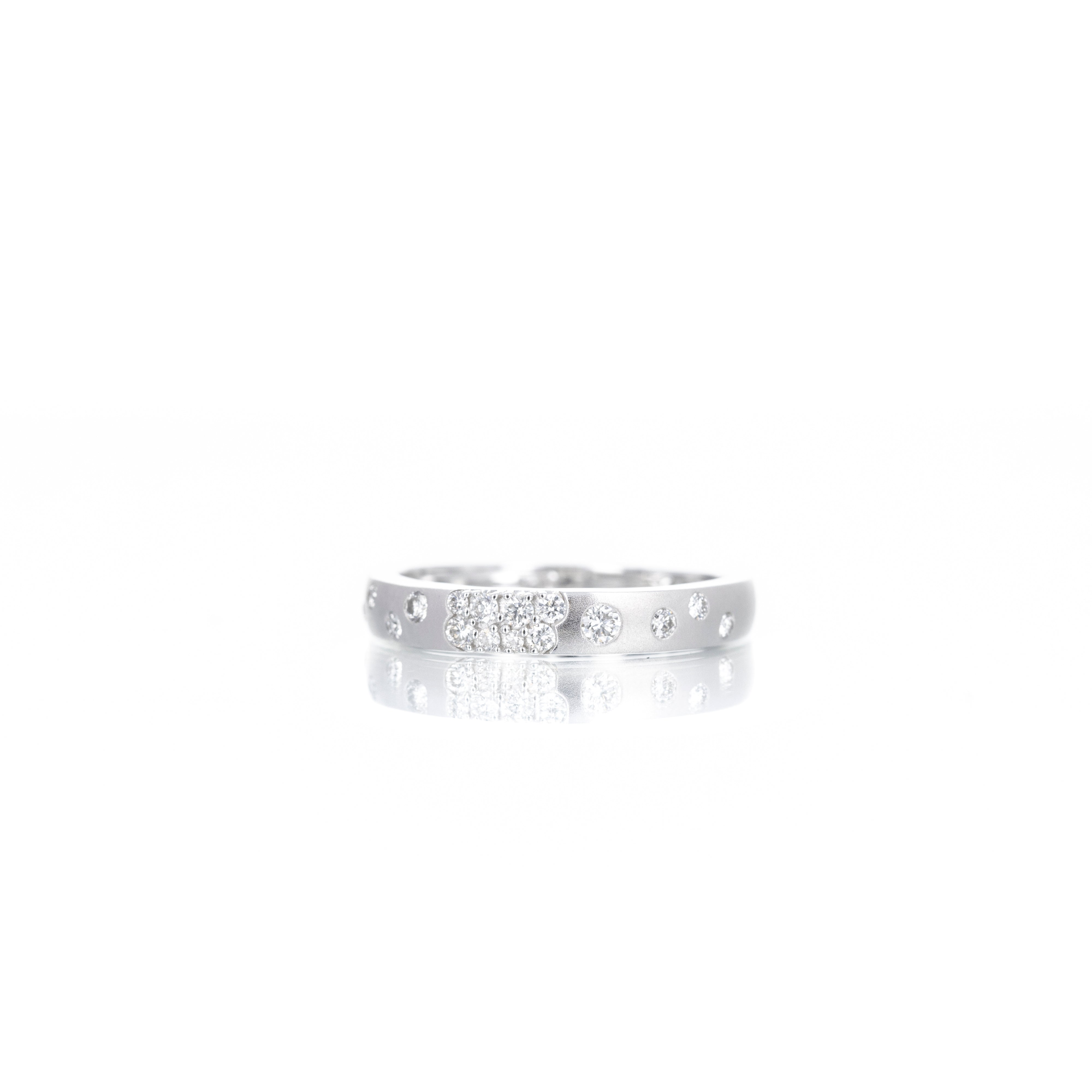 14K Gold 0.21 Carat Diamond Brushed Finish Band - Queen May