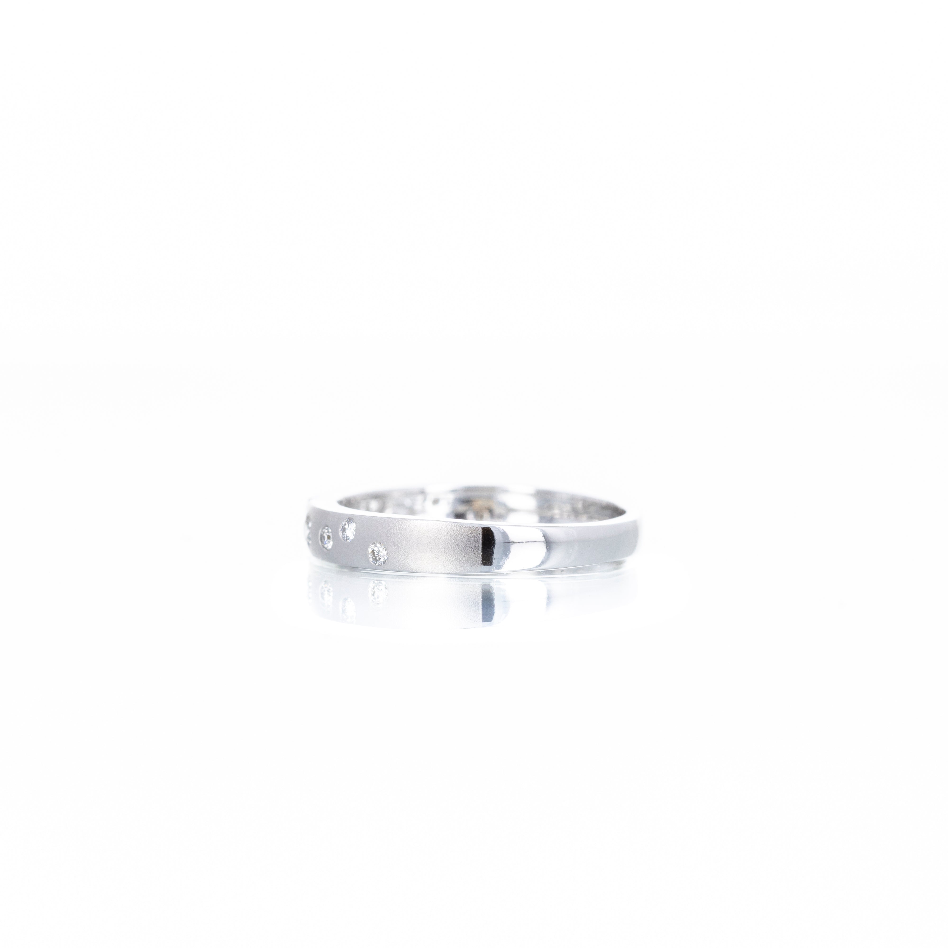 14K Gold 0.21 Carat Diamond Brushed Finish Band - Queen May