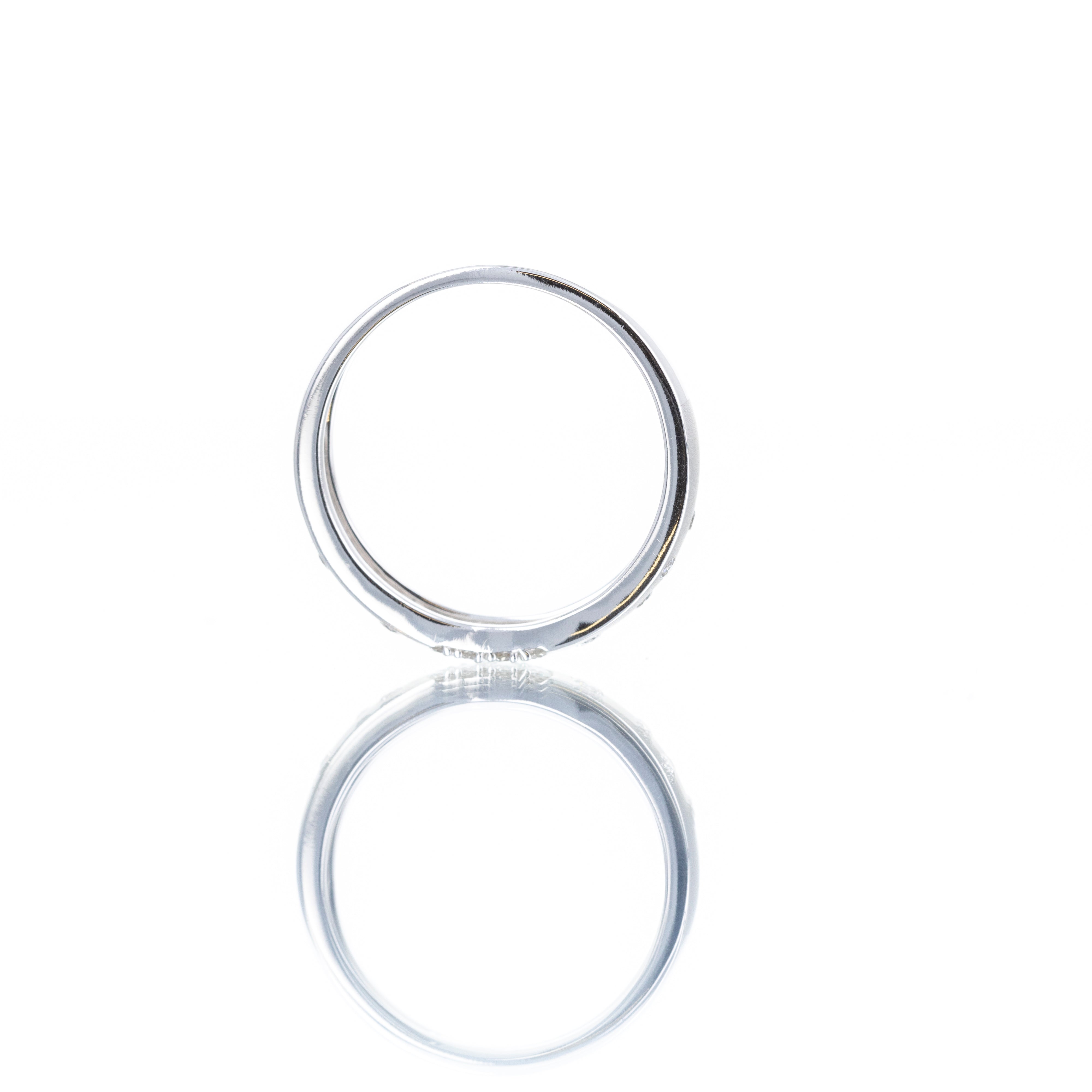 14K Gold 0.21 Carat Diamond Brushed Finish Band - Queen May