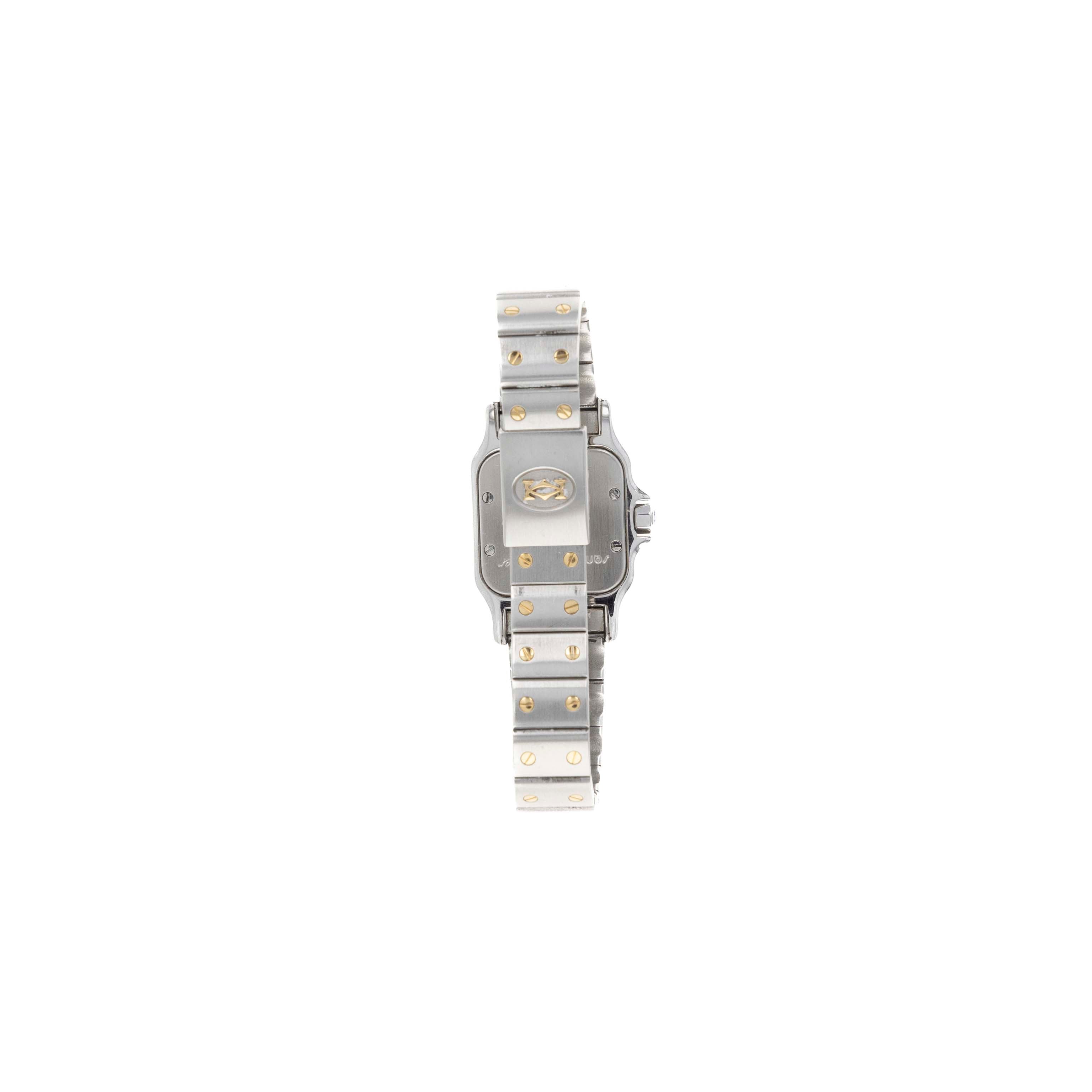 Cartier Santos Galbee Two Tone Model 1057930 24MM Grey Tropical Roman Dial - Queen May