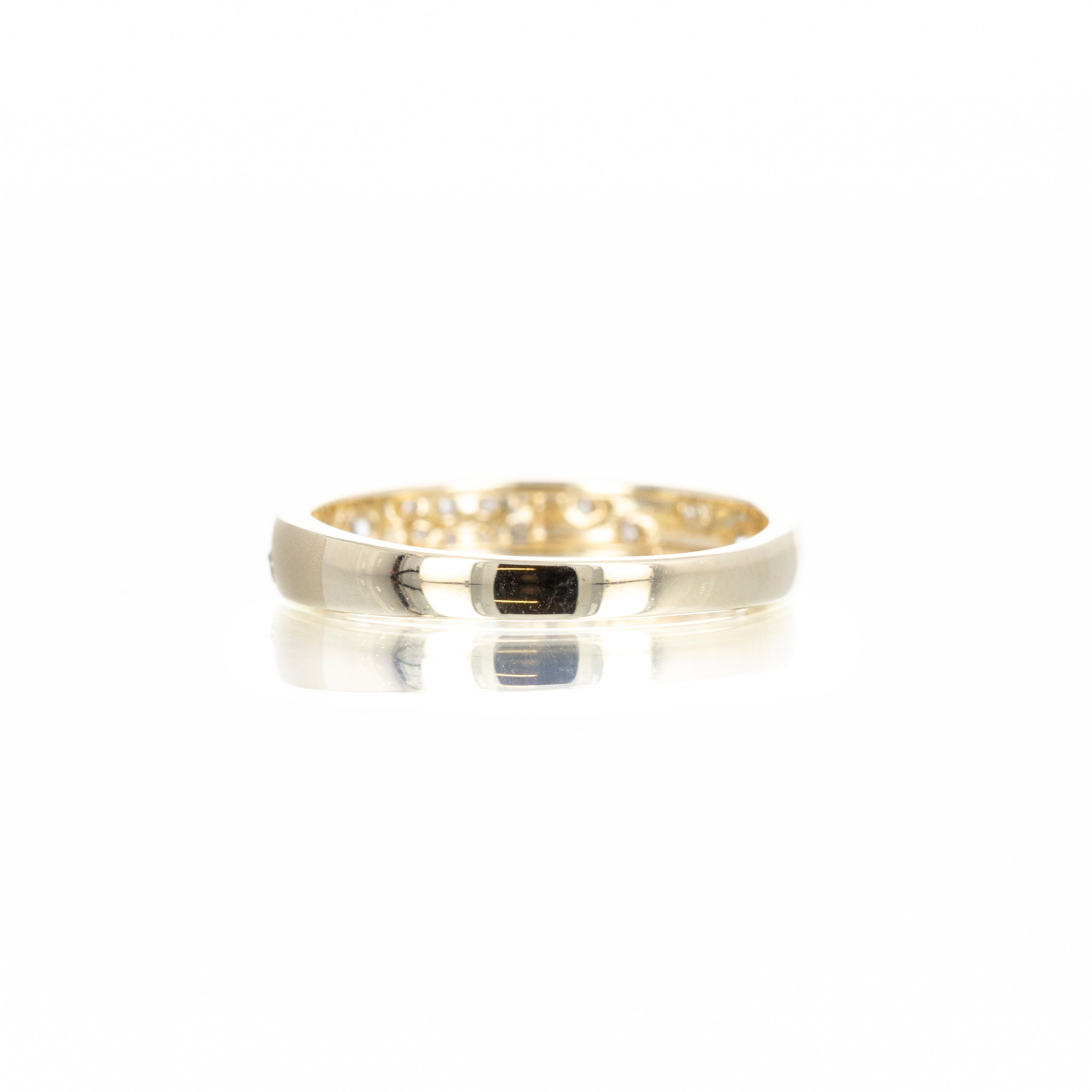 14K Gold 0.21 Carat Diamond Brushed Finish Band - Queen May
