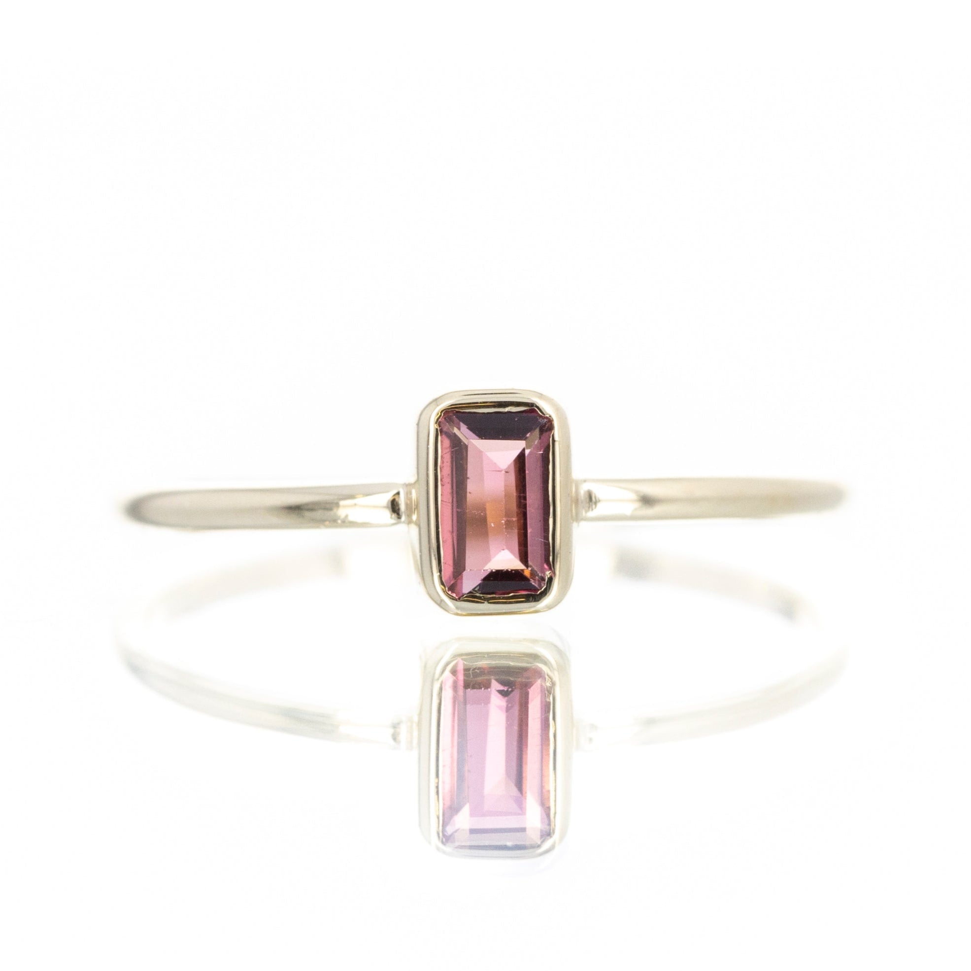 14K Yellow Gold 0.23 Carat Pink Tourmaline Bezel Ring - Queen May