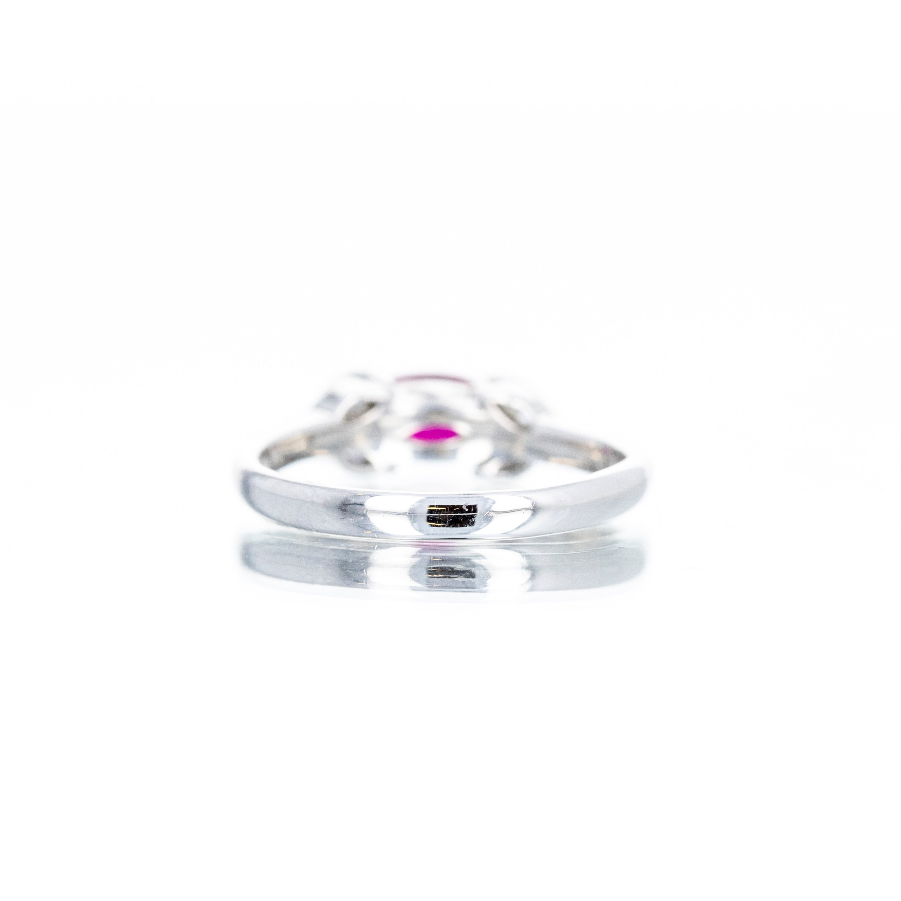 Platinum 1.02 Carat Marquise Ruby Diamond Ring - Queen May