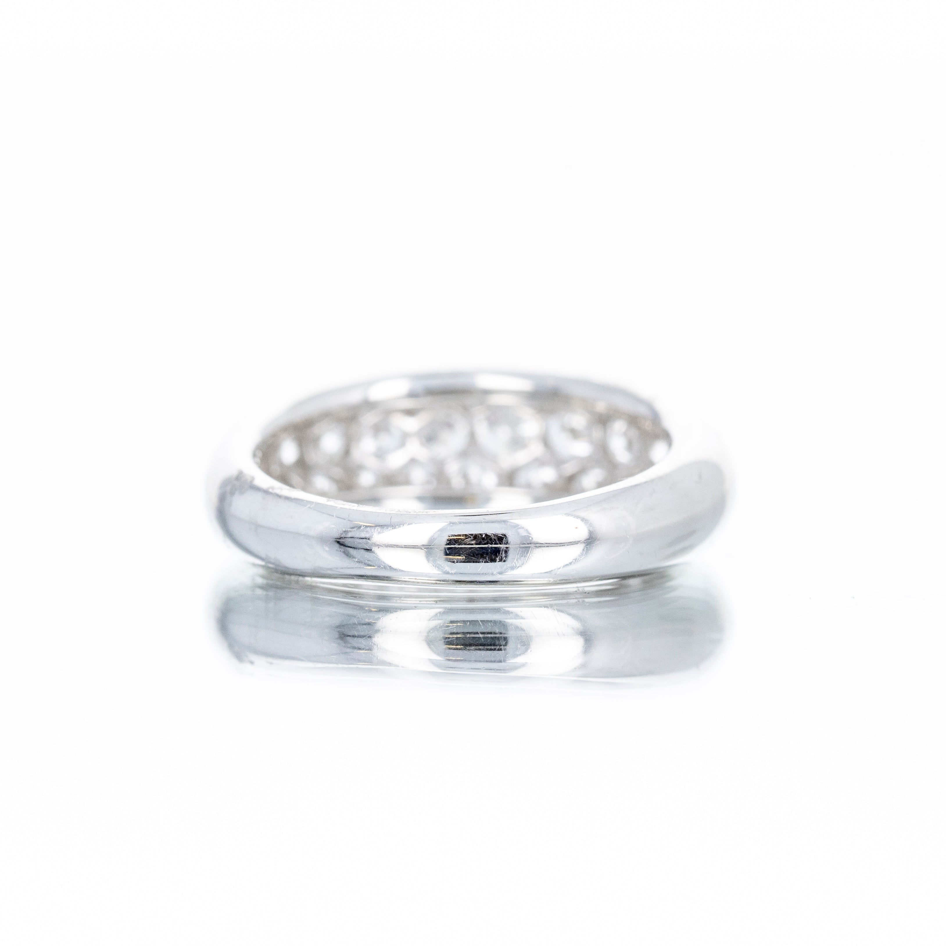 Platinum 1.50 Carat Round Diamond Pave Band - Queen May