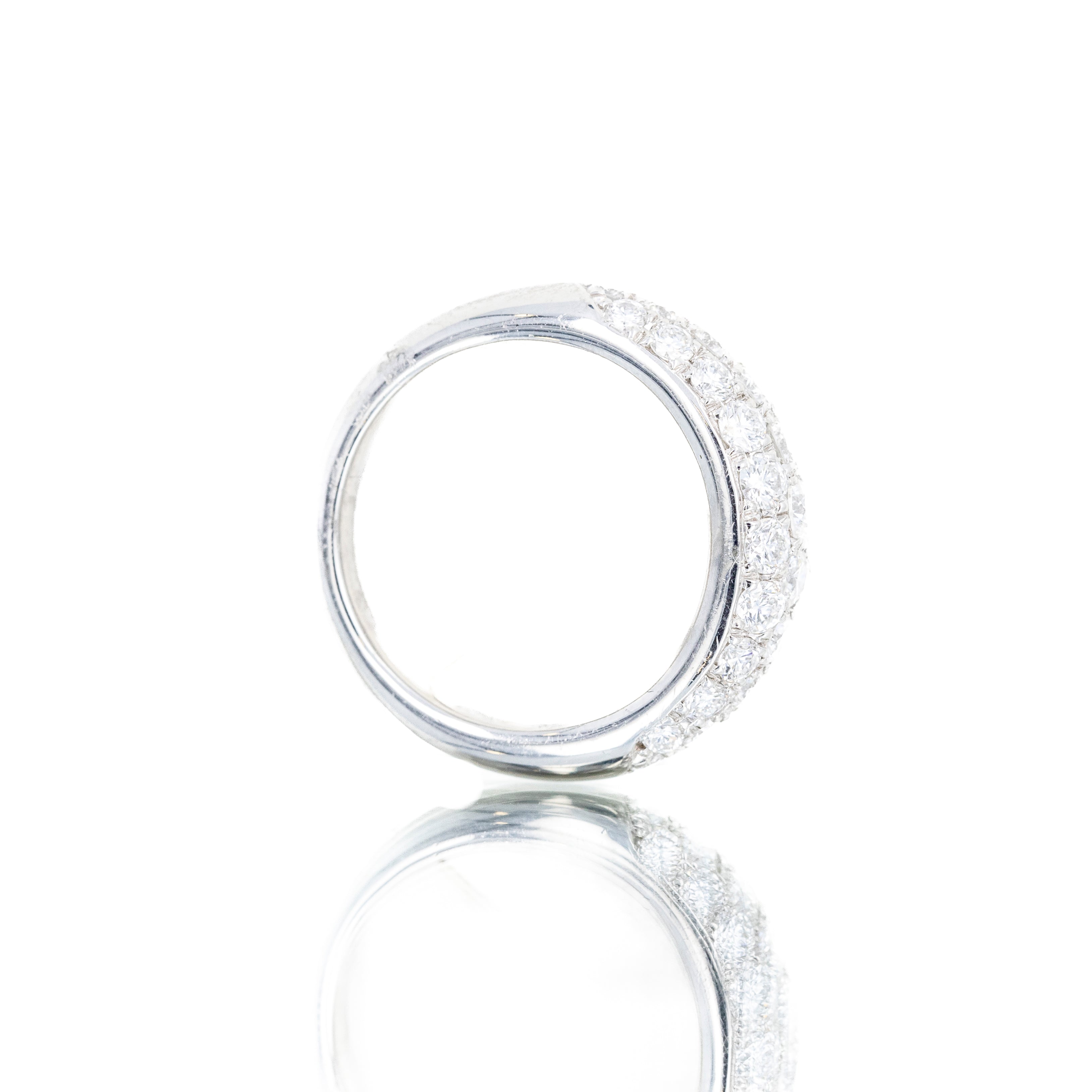 Platinum 1.50 Carat Round Diamond Pave Band - Queen May