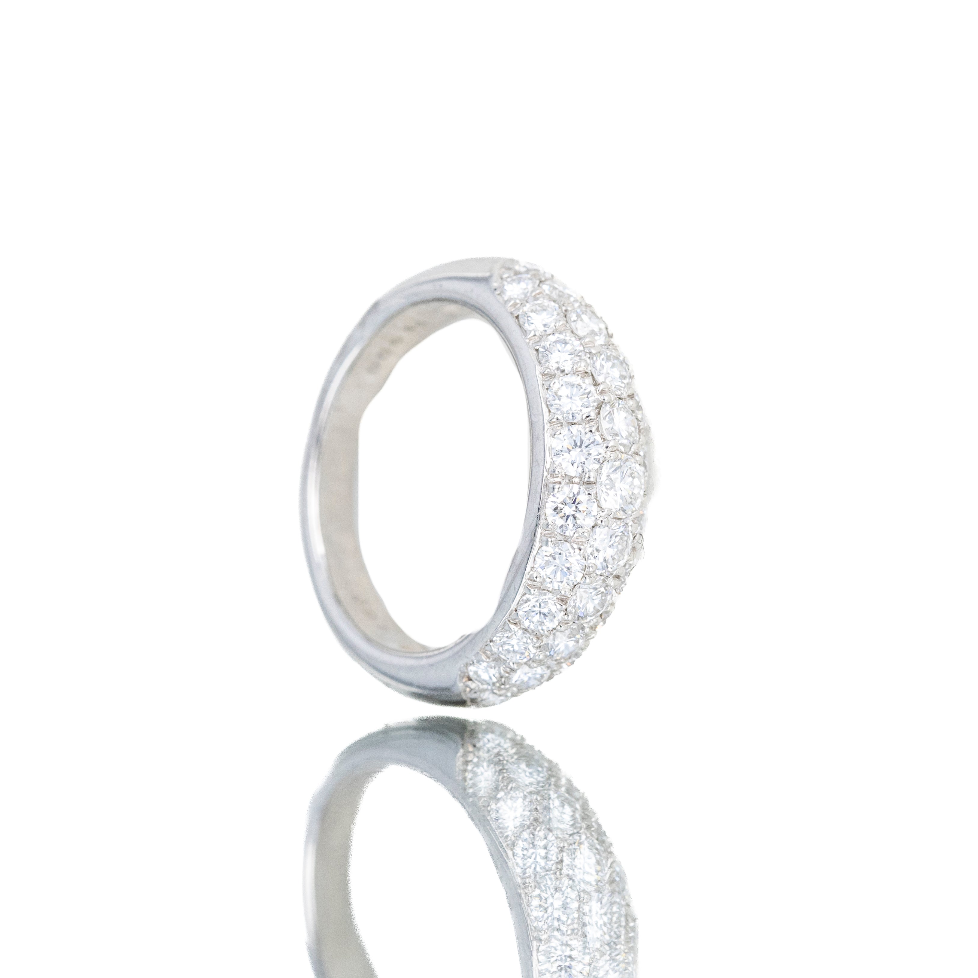 Platinum 1.50 Carat Round Diamond Pave Band - Queen May