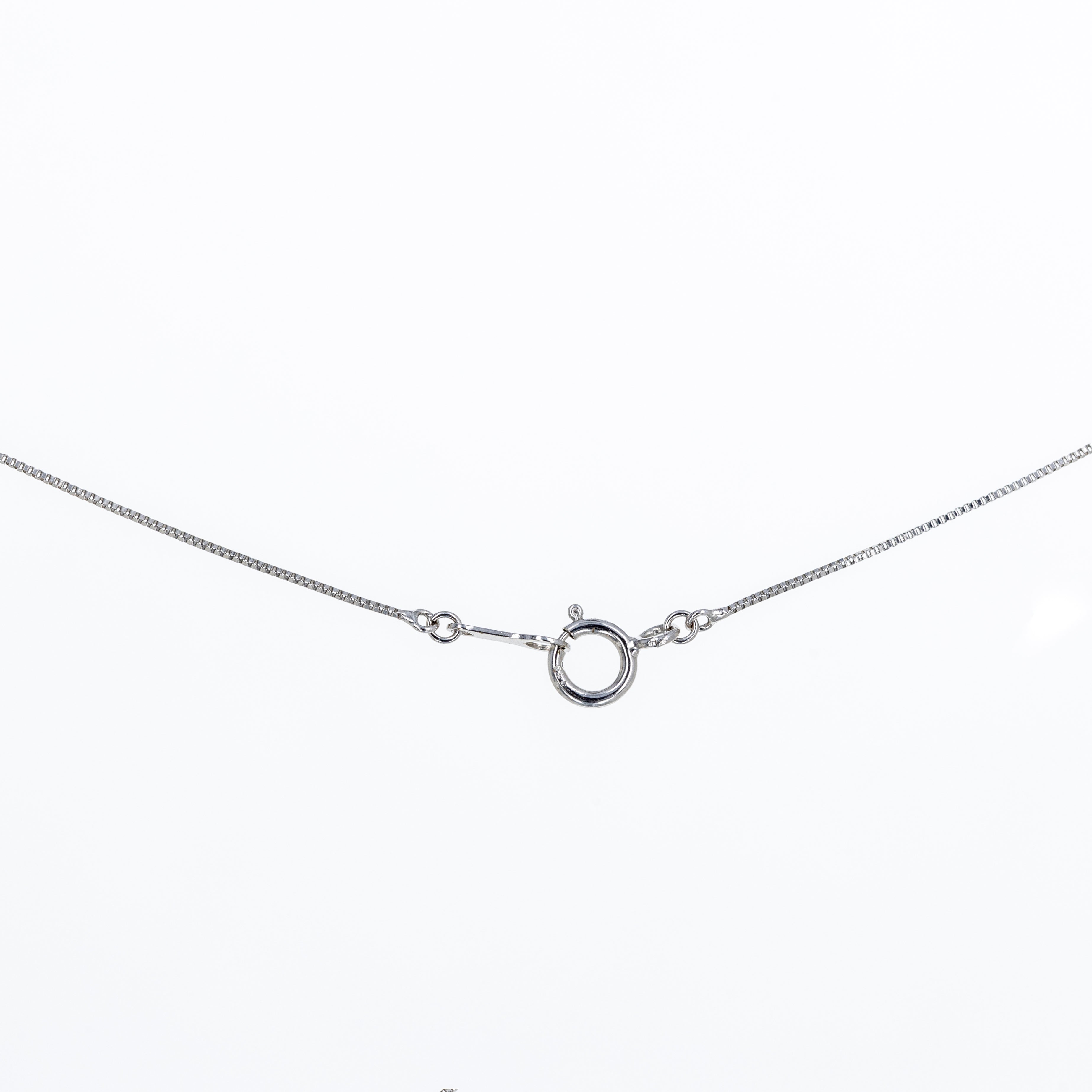 18K White Gold 0.79 Carat Oval Pink Sapphire Diamond Pendant Necklace - Queen May
