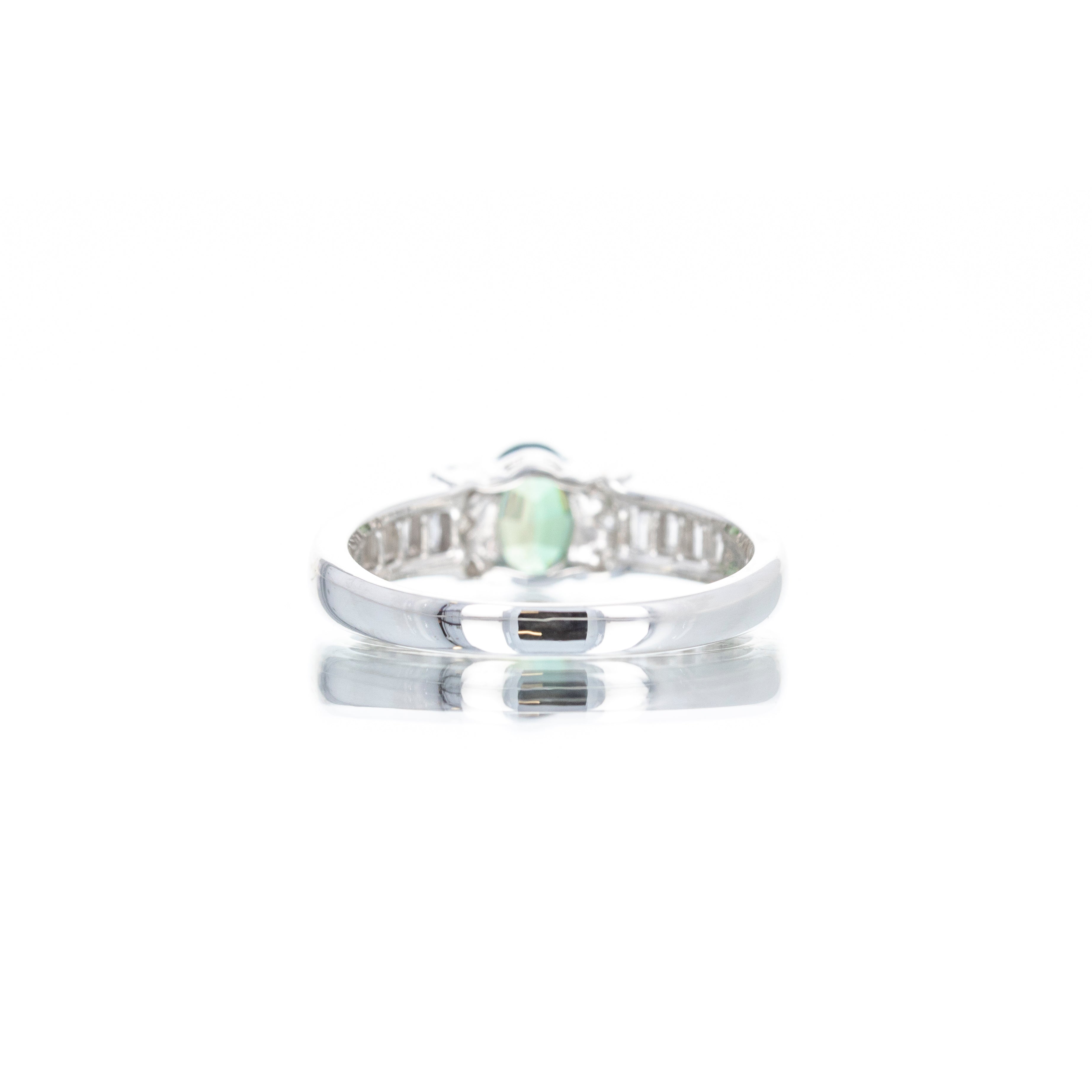 Platinum 0.57 Carat Oval Alexandrite Diamond Ring - Queen May