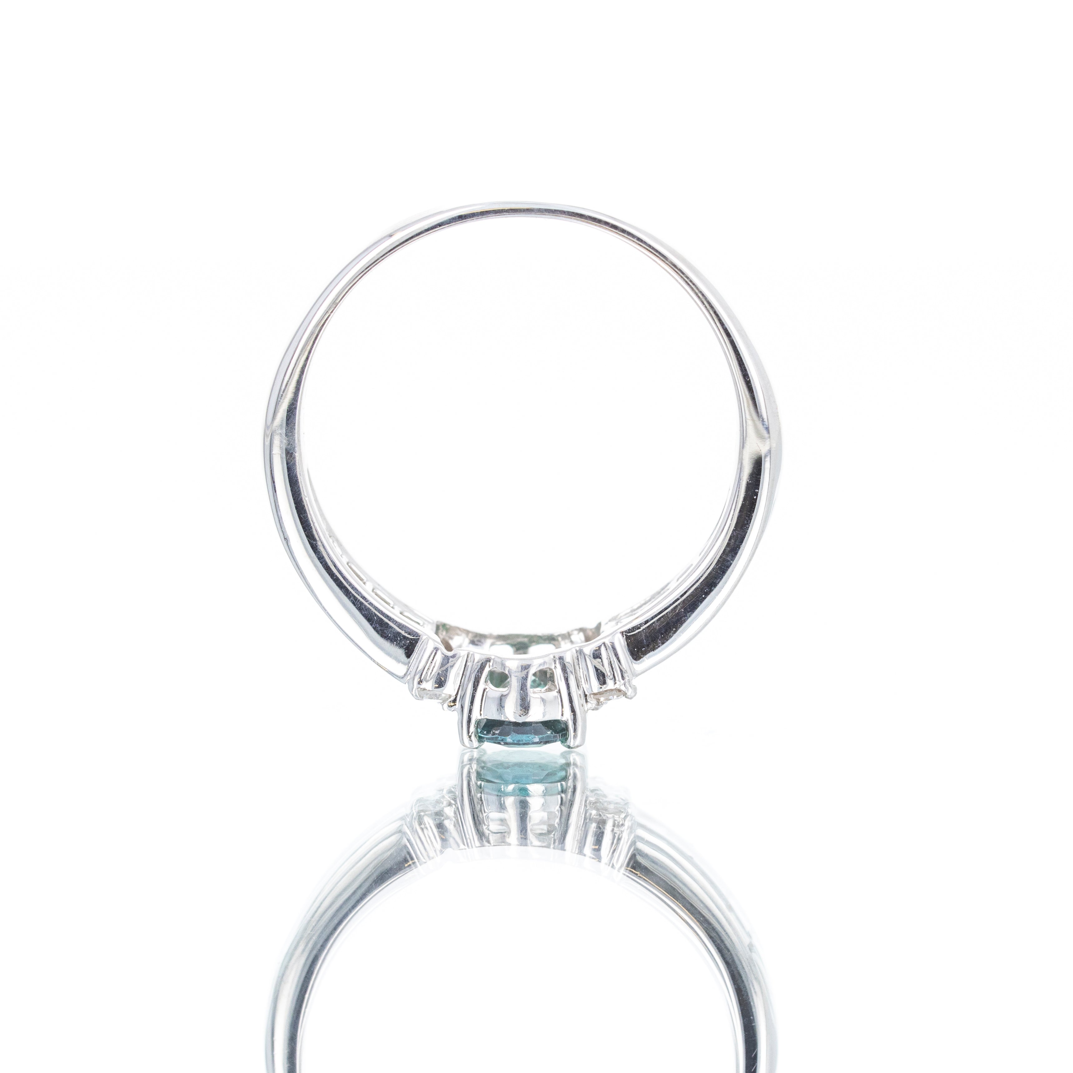Platinum 0.57 Carat Oval Alexandrite Diamond Ring - Queen May