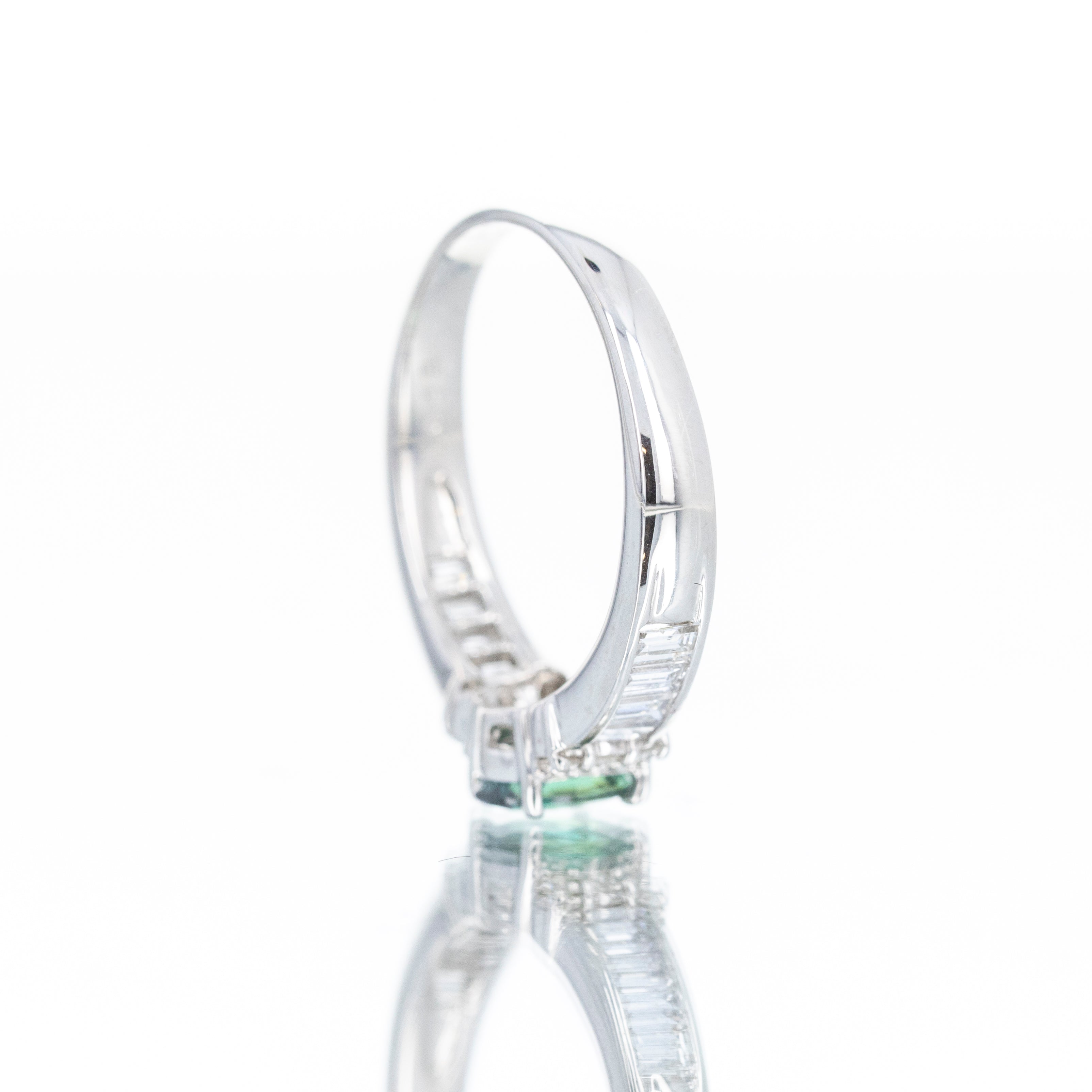 Platinum 0.57 Carat Oval Alexandrite Diamond Ring - Queen May