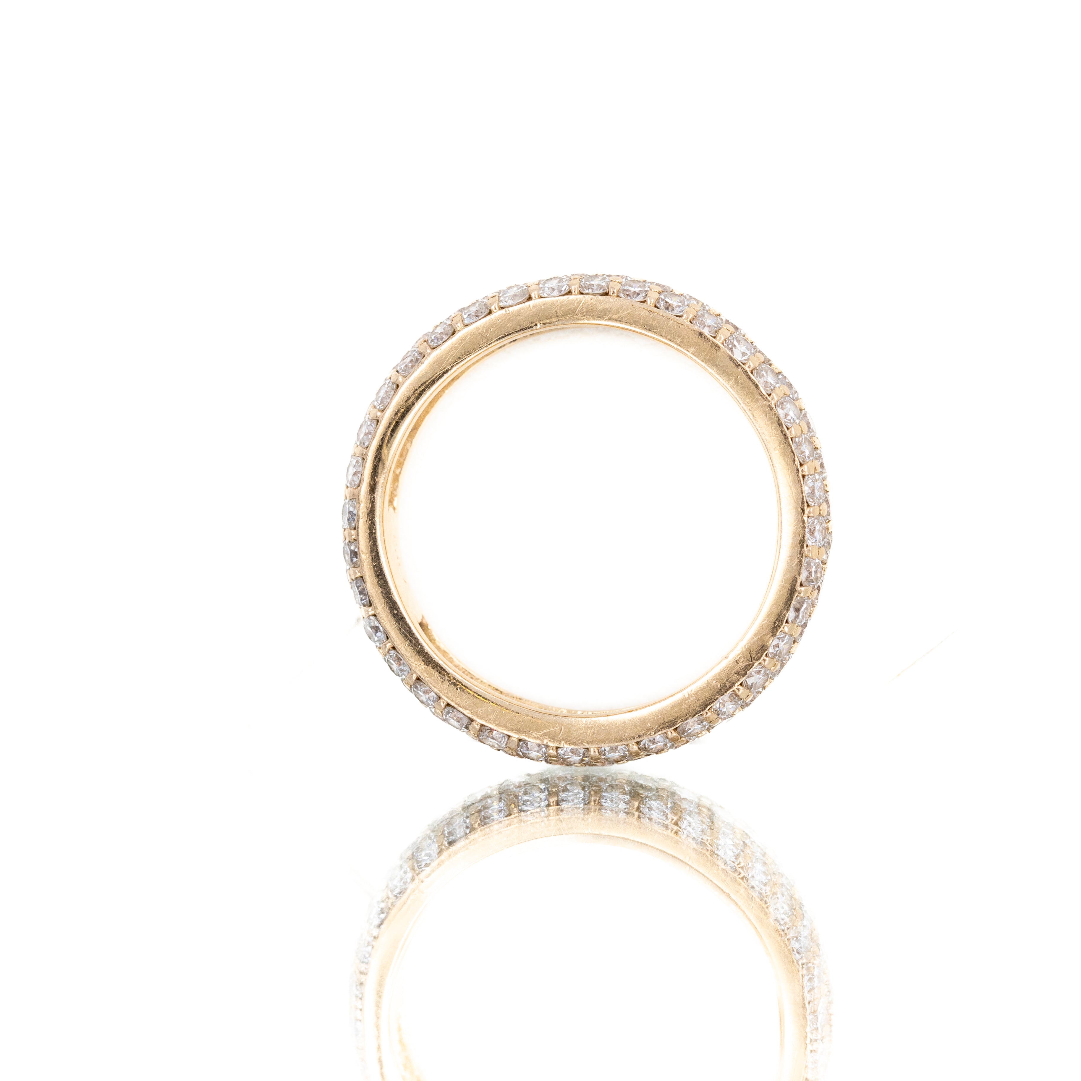 18K Rose Gold 2.57 Carat Round Diamond Pave Band - Queen May