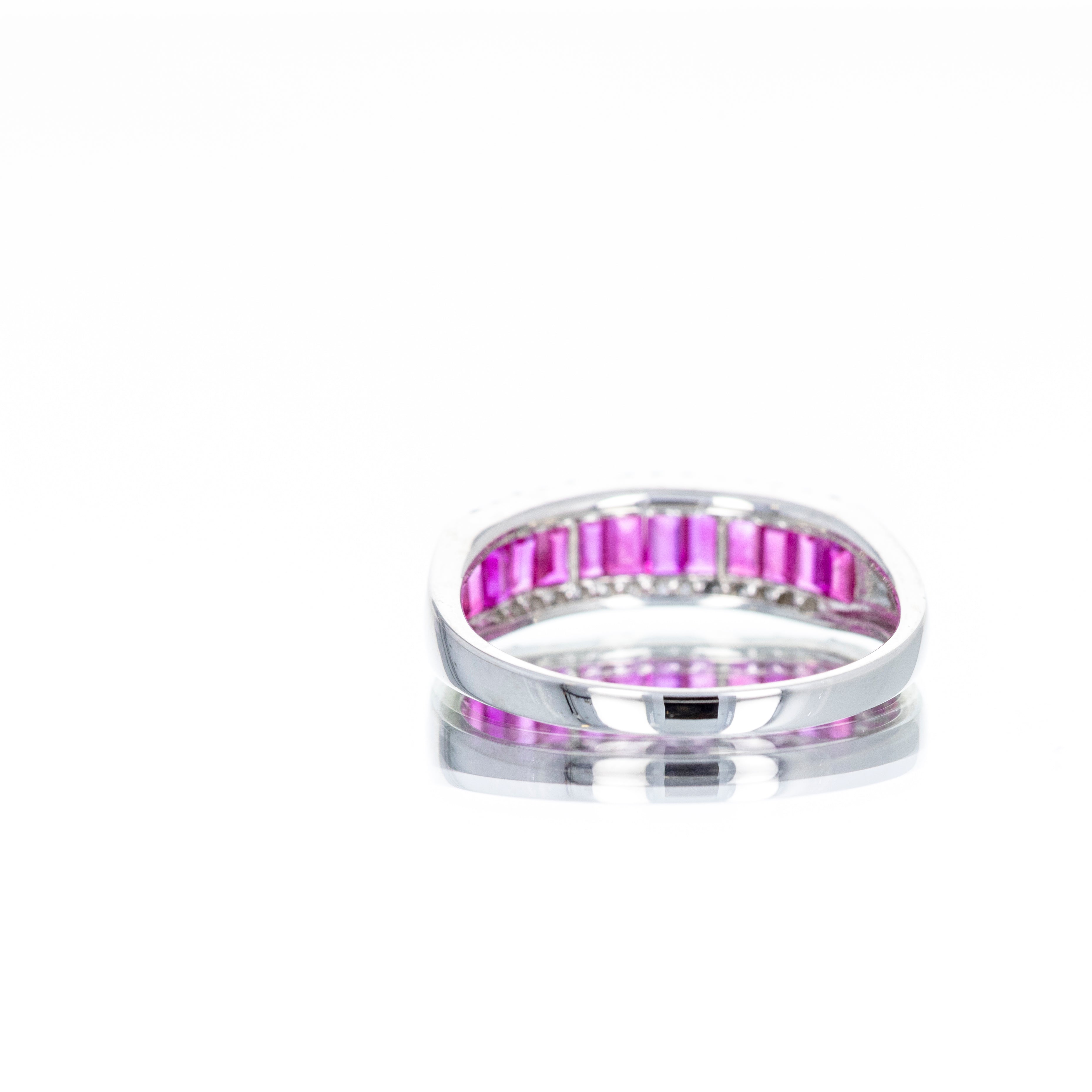 Platinum 1.20 Carat Ruby Baguette Diamond Band - Queen May