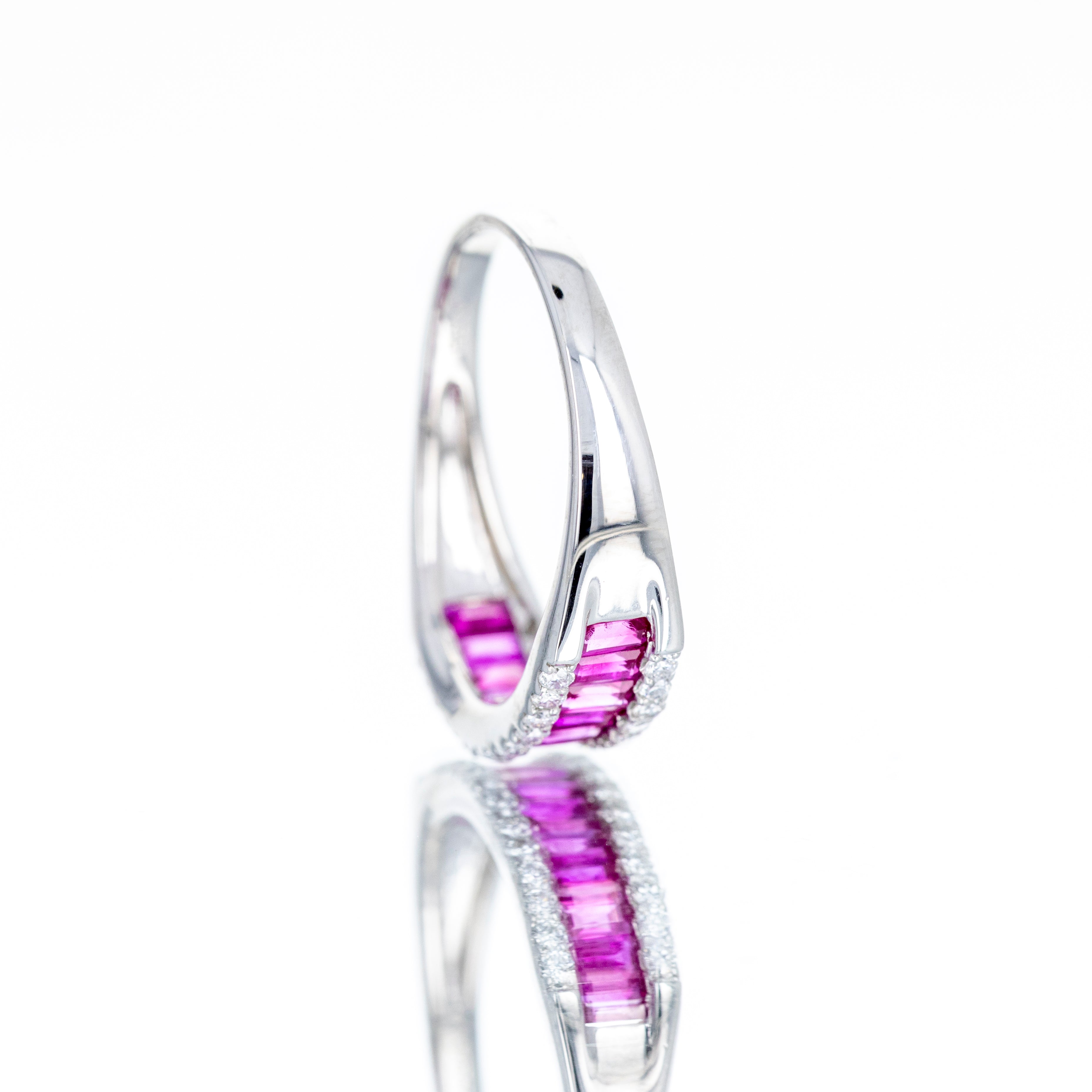 Platinum 1.20 Carat Ruby Baguette Diamond Band - Queen May