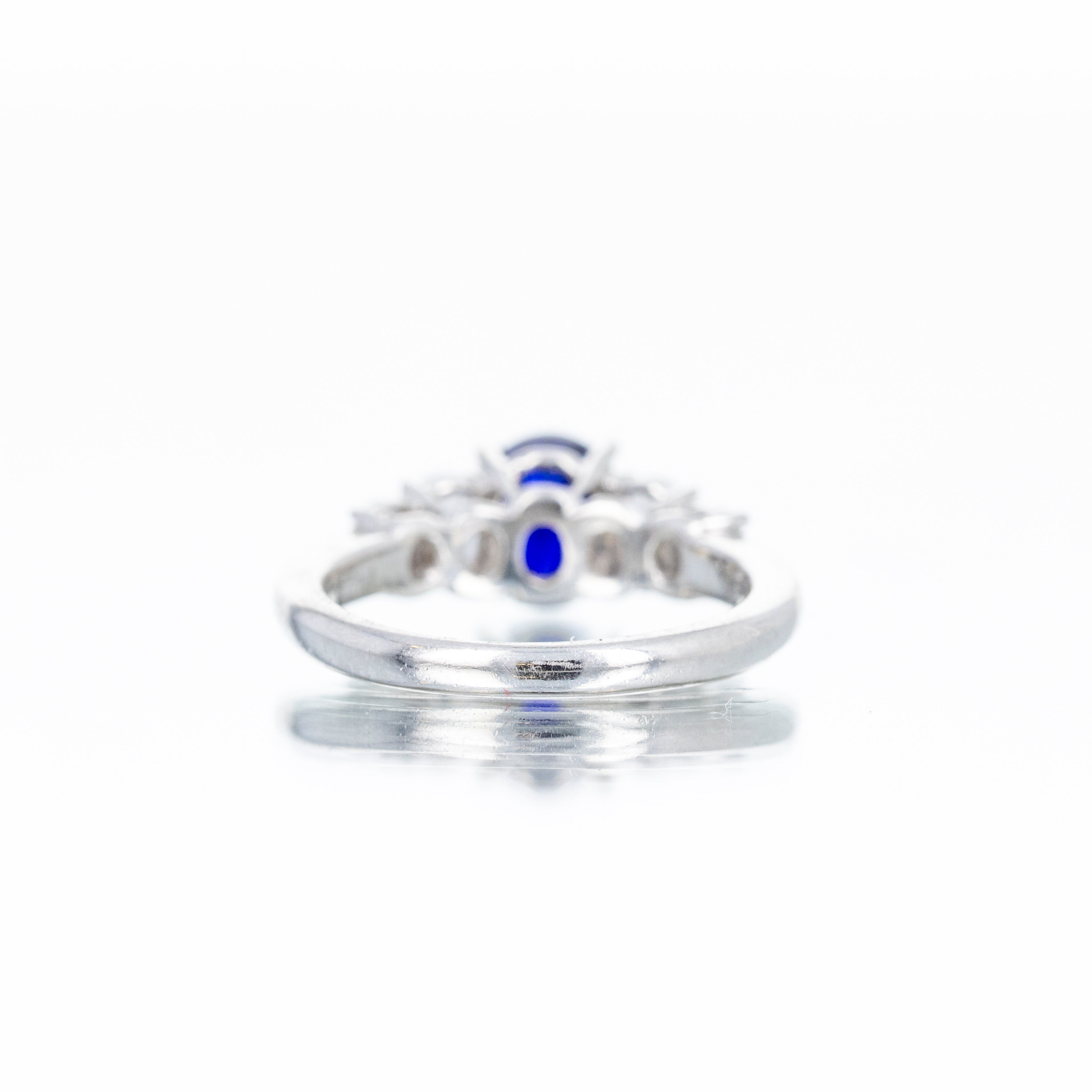 Platinum 1.44 Carat Oval Sapphire Diamond Ring - Queen May