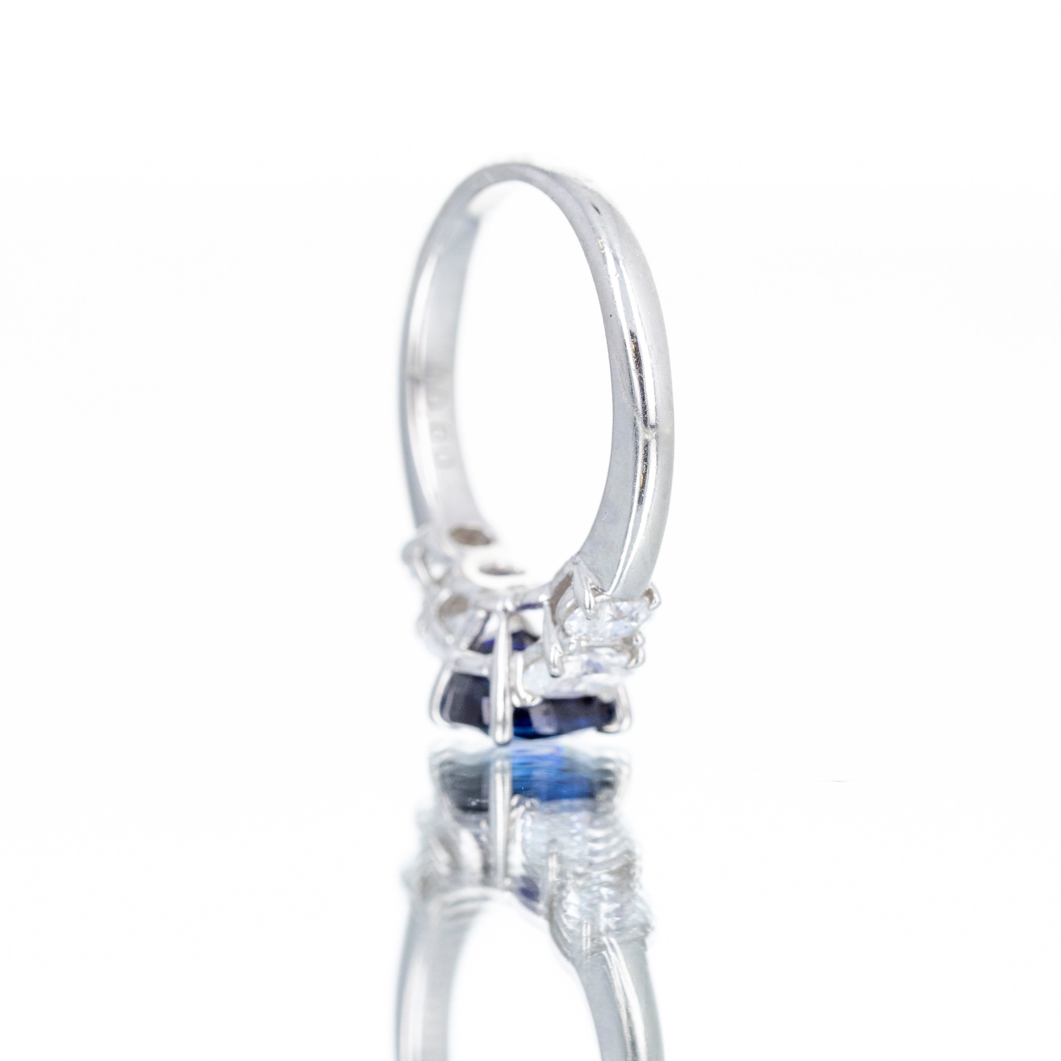 Platinum 1.44 Carat Oval Sapphire Diamond Ring - Queen May