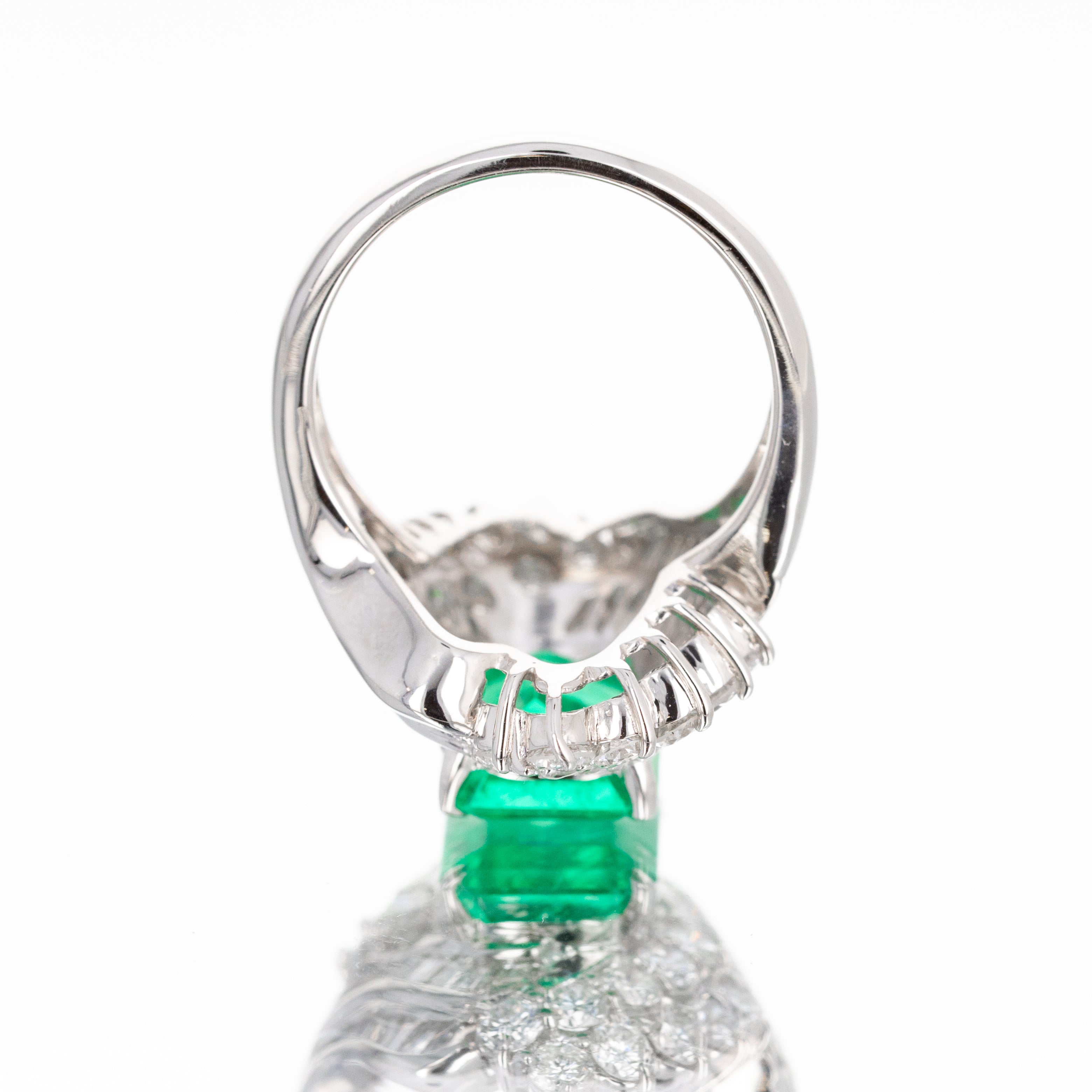 Platinum 2.83 Carat Emerald Diamond Baguette Ring - Queen May