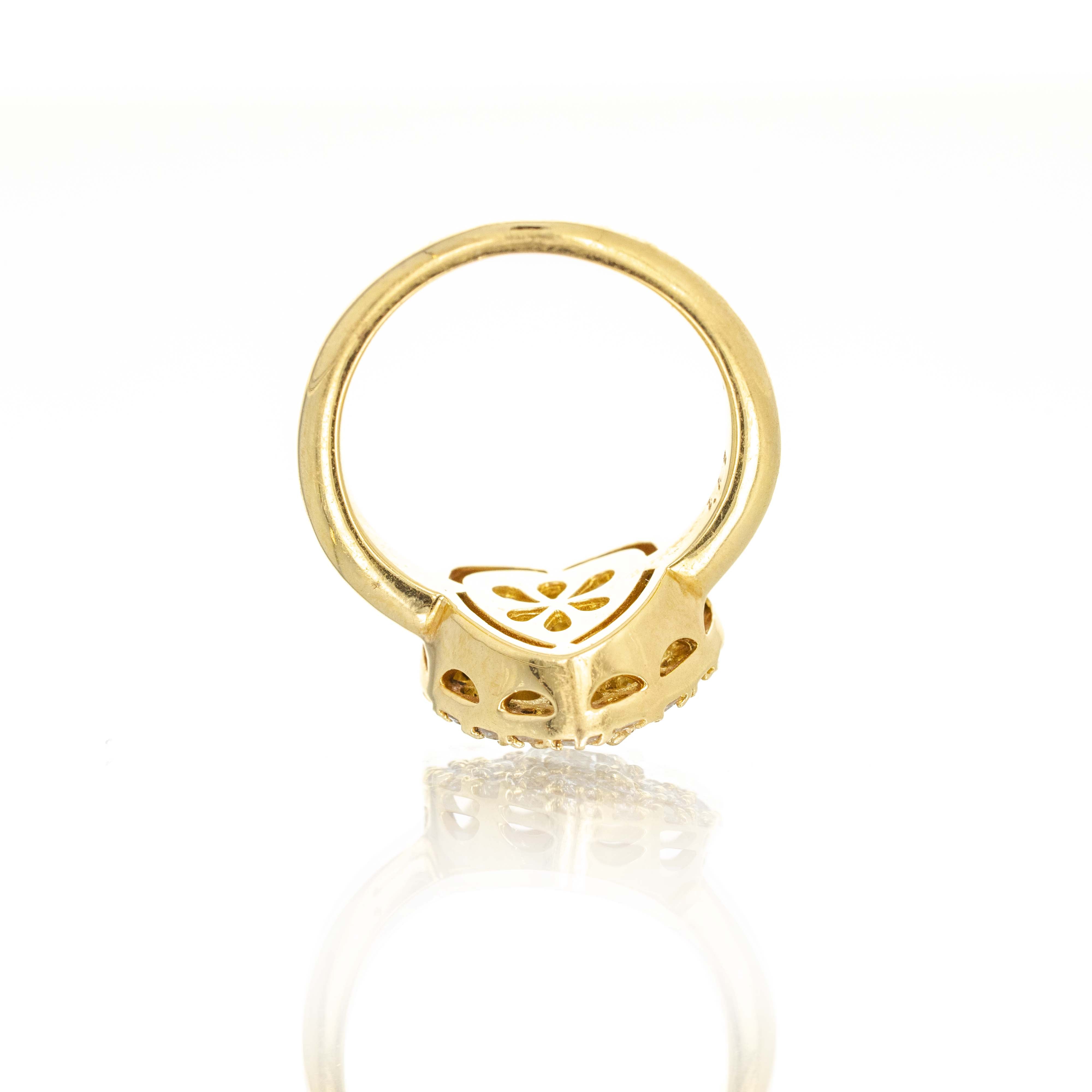 18K Yellow Gold 1.71 Carat Diamond Heart Ring - Queen May