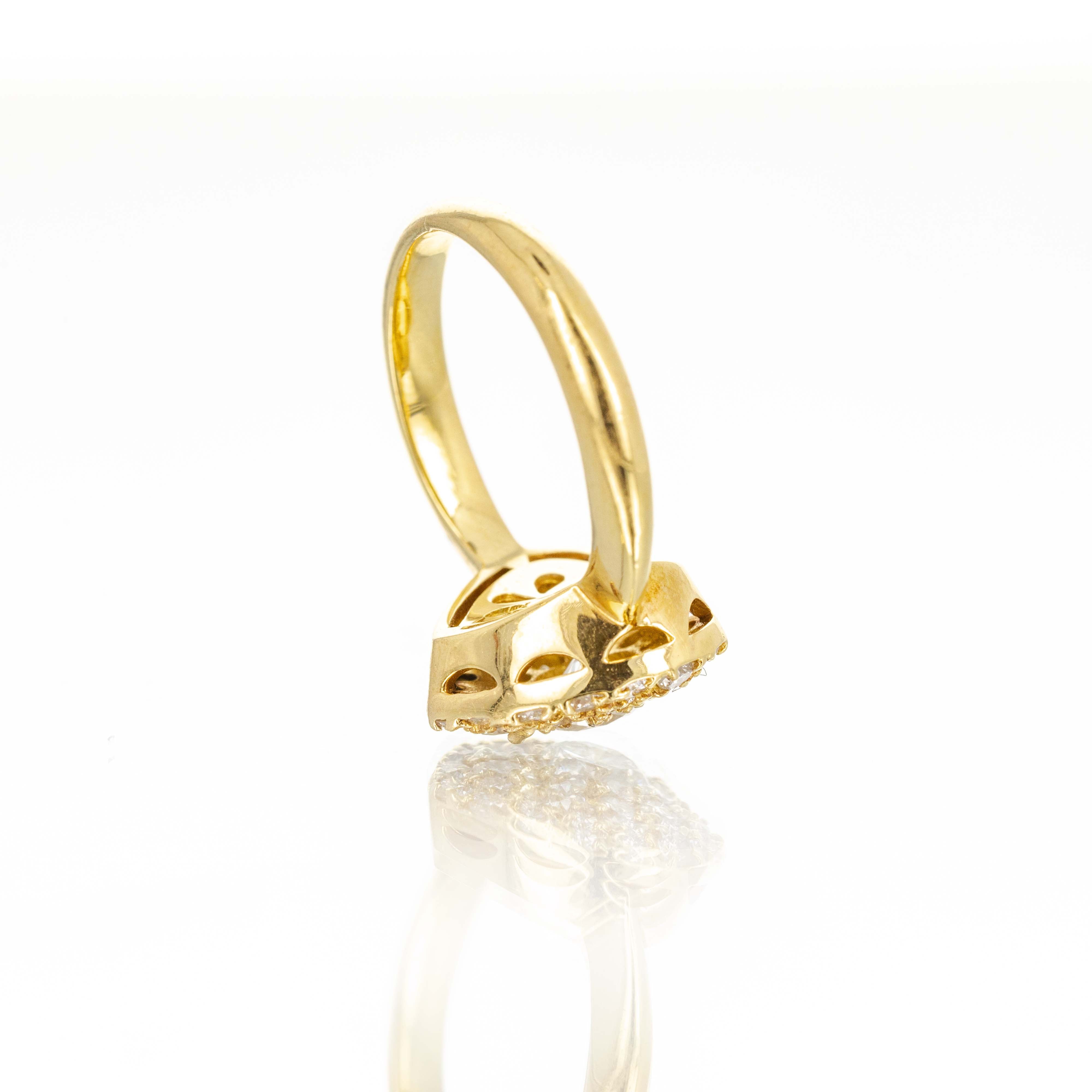 18K Yellow Gold 1.71 Carat Diamond Heart Ring - Queen May