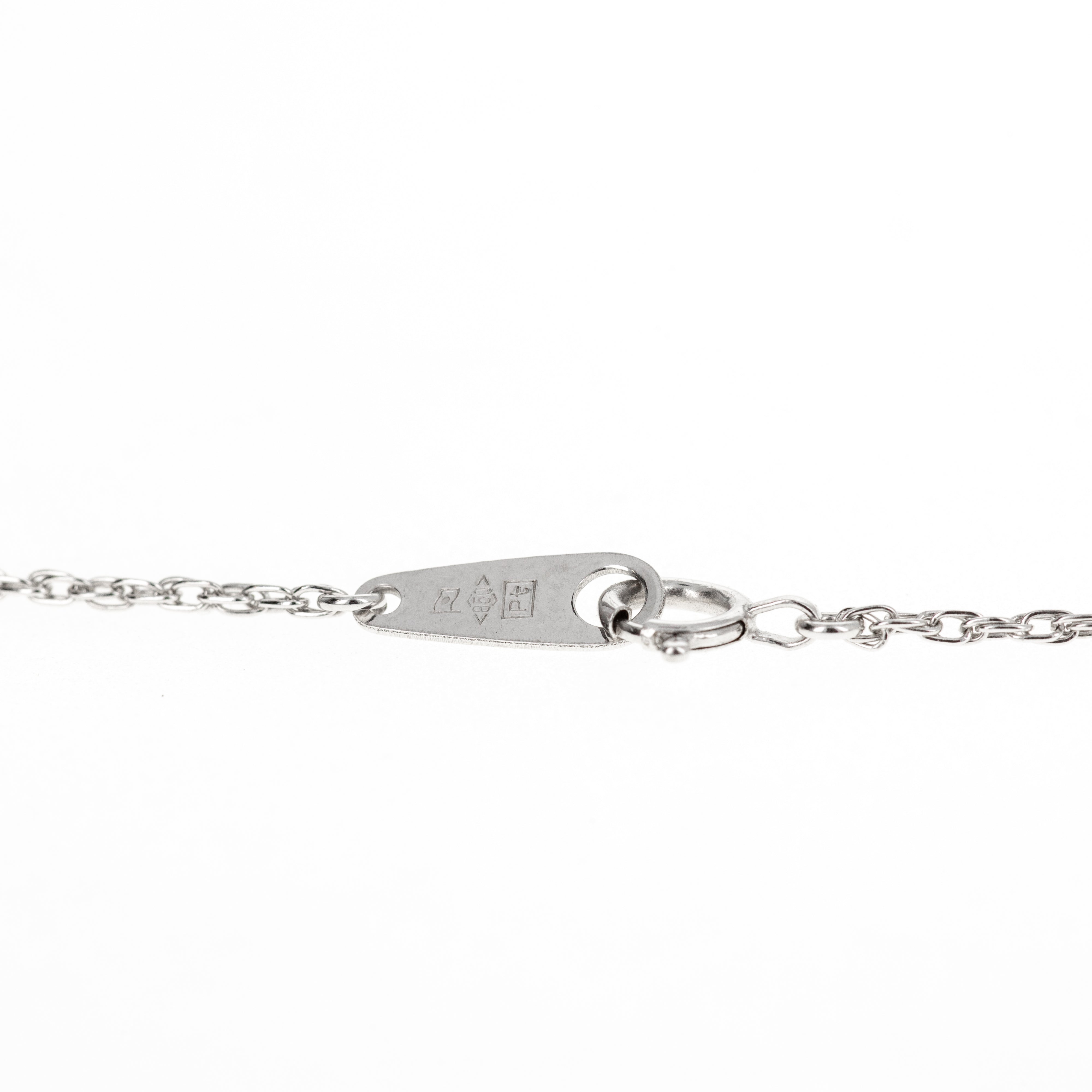 Platinum 0.67 Carat Pear Emerald Diamond Halo Pendant Necklace - Queen May