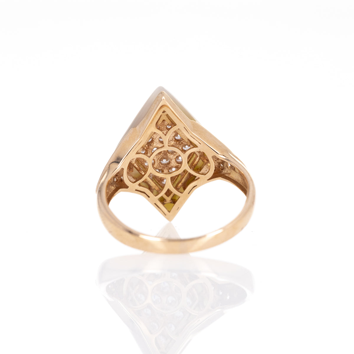 18K Rose Gold Diamond Mother of Pearl Ring - Queen May