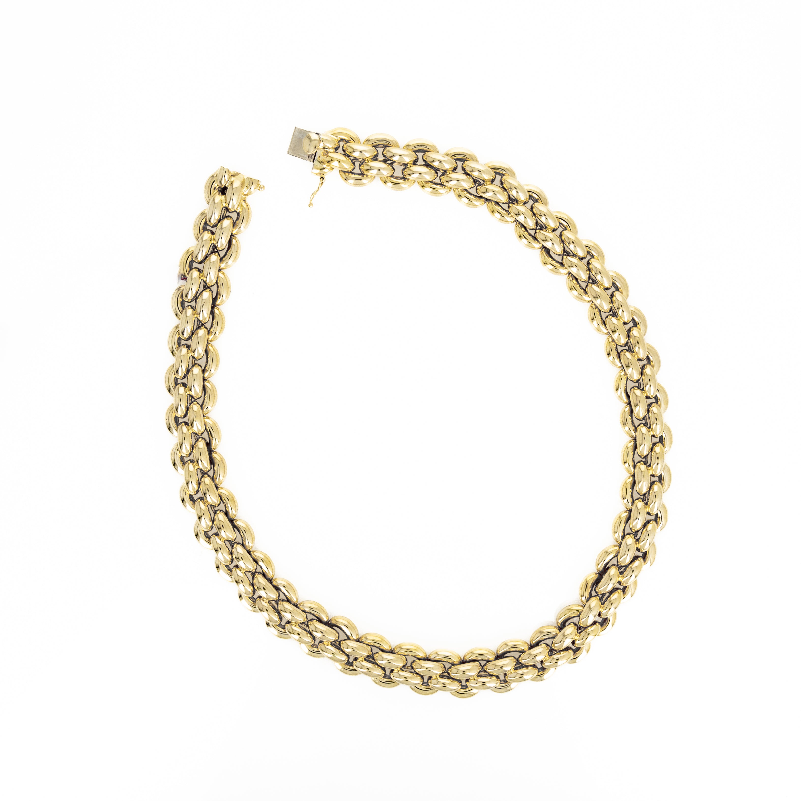 18K Yellow Gold Woven Link Necklace - Queen May