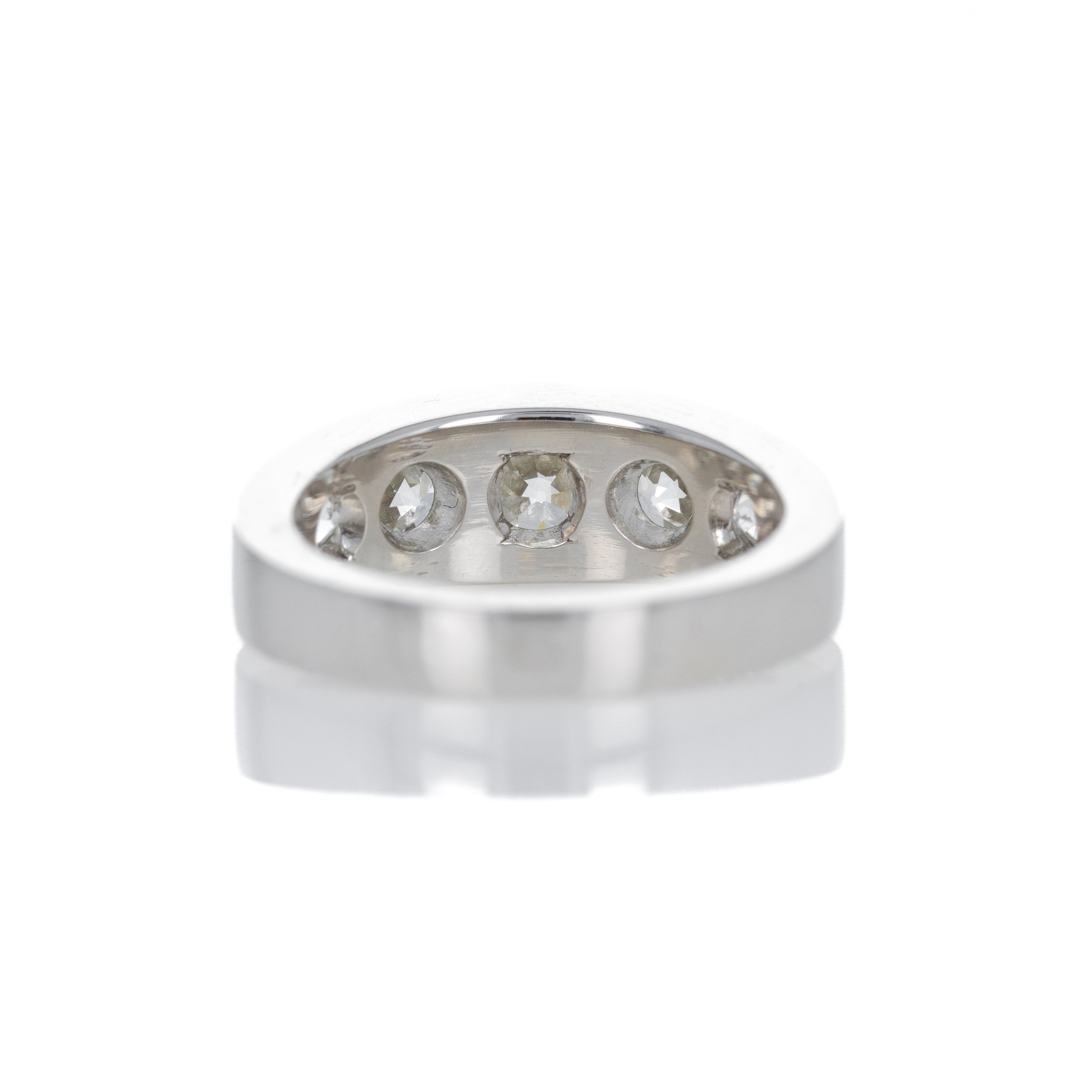 Art Deco Inspired Platinum 2.5 Carat Old European Diamond Five Stone Ring - Queen May