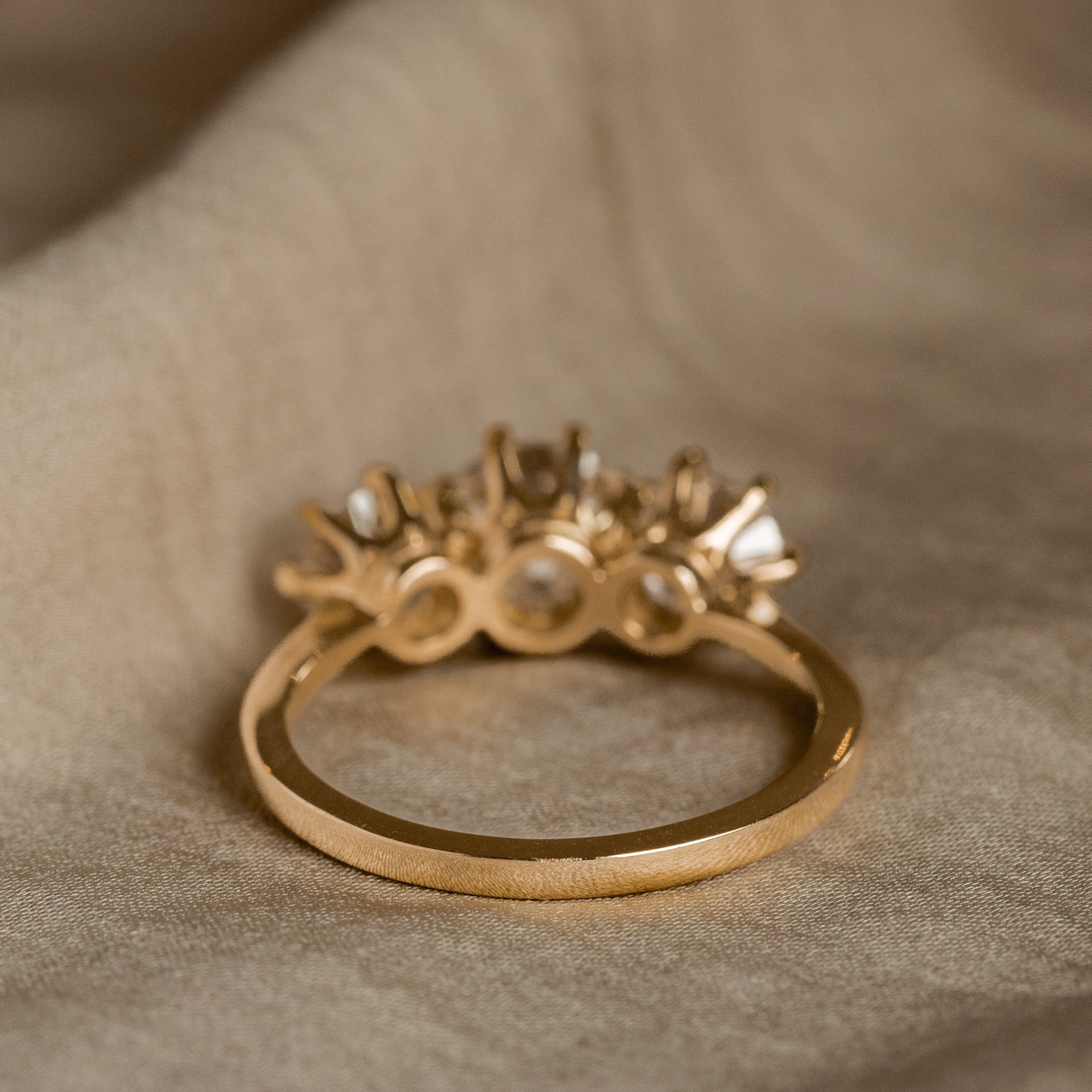 1.09 Carat Old European Diamond Three Stone Engagement Ring - Queen May