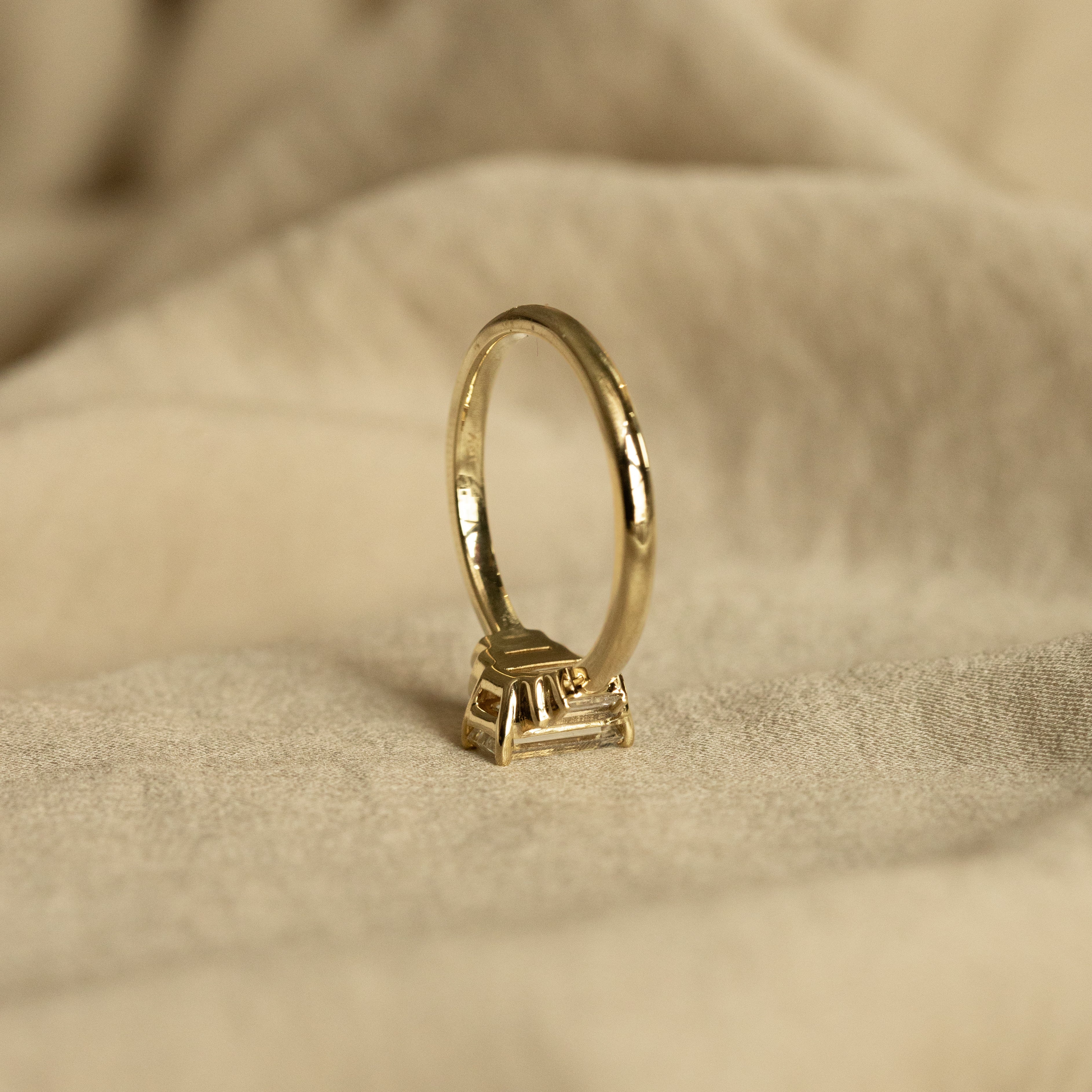 1 Carat Emerald Cut Diamond Engagement Ring - Queen May