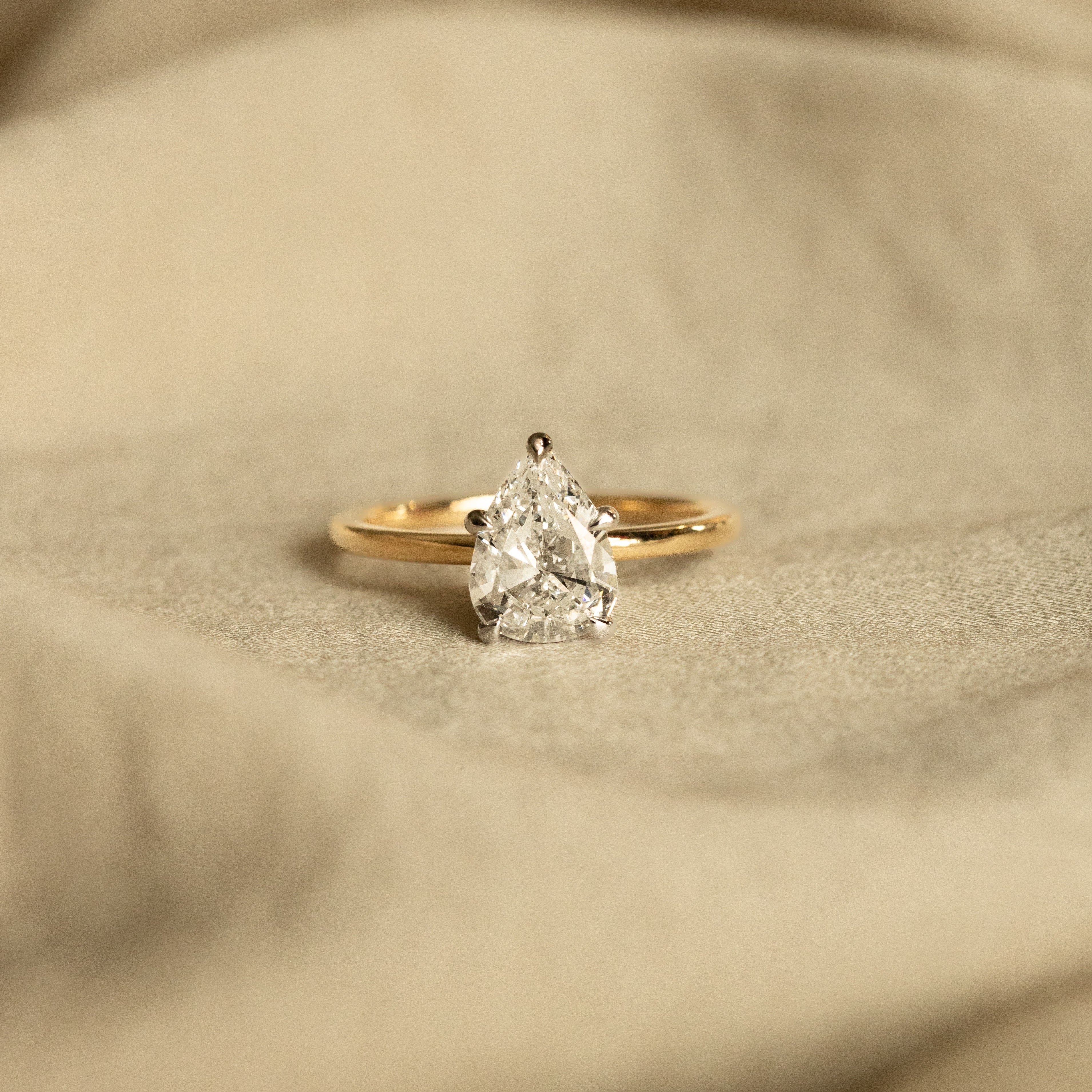 1.46 Carat Pear Diamond Engagement Ring - Queen May