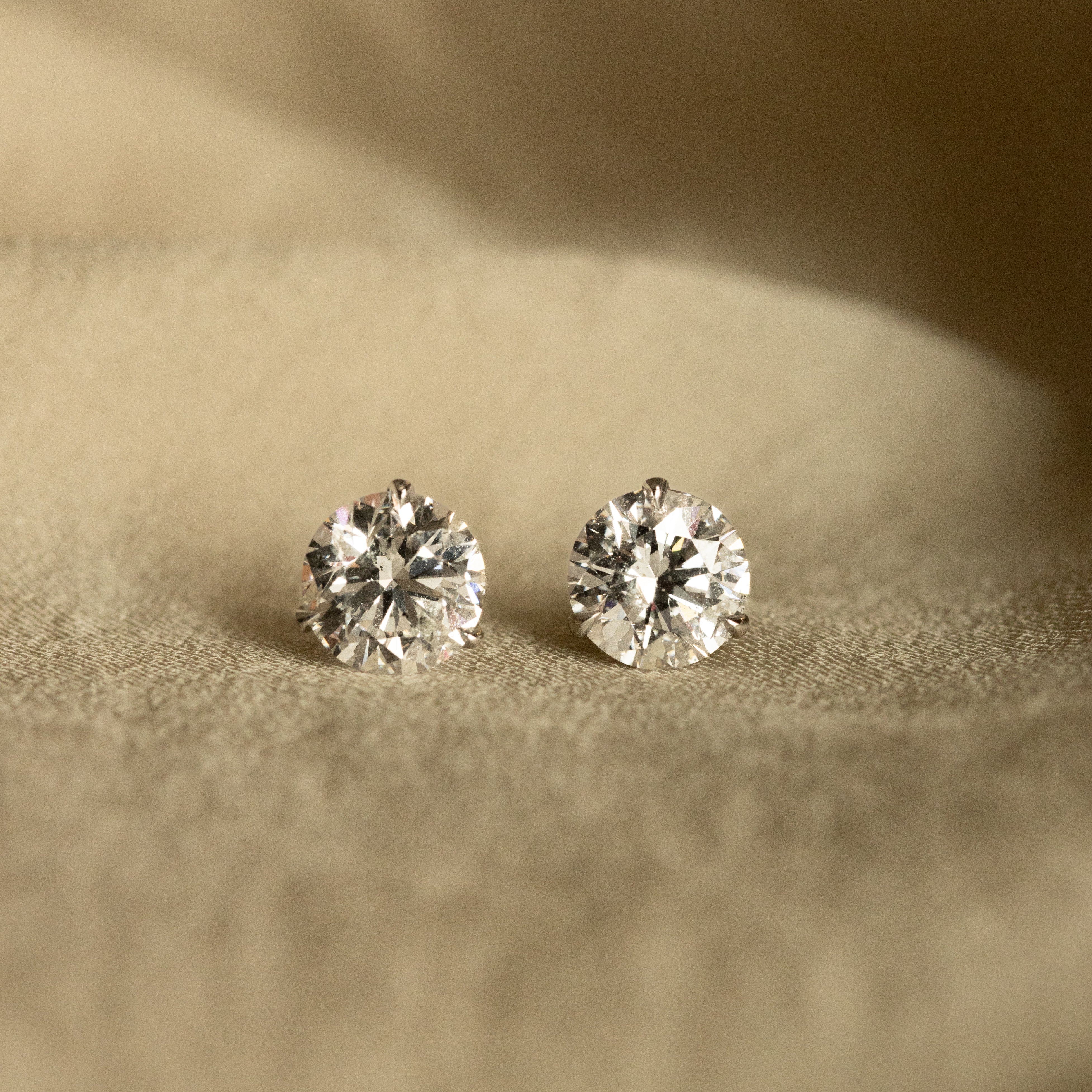 2.02 Carat Round Brilliant Diamond Martini Stud Earrings - Queen May