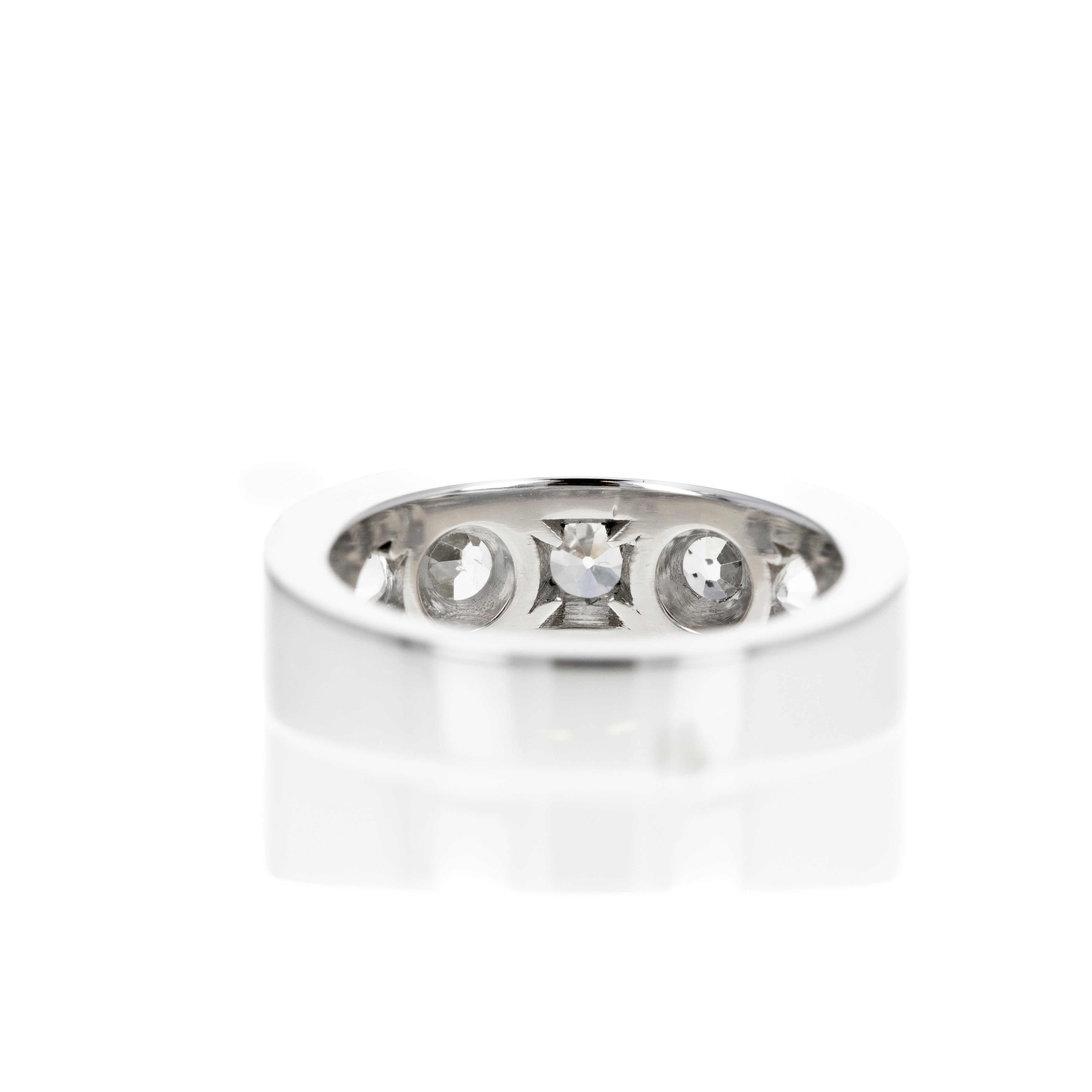 Art Deco Inspired Platinum 2.42 Carat Diamond Five Stone Band - Queen May